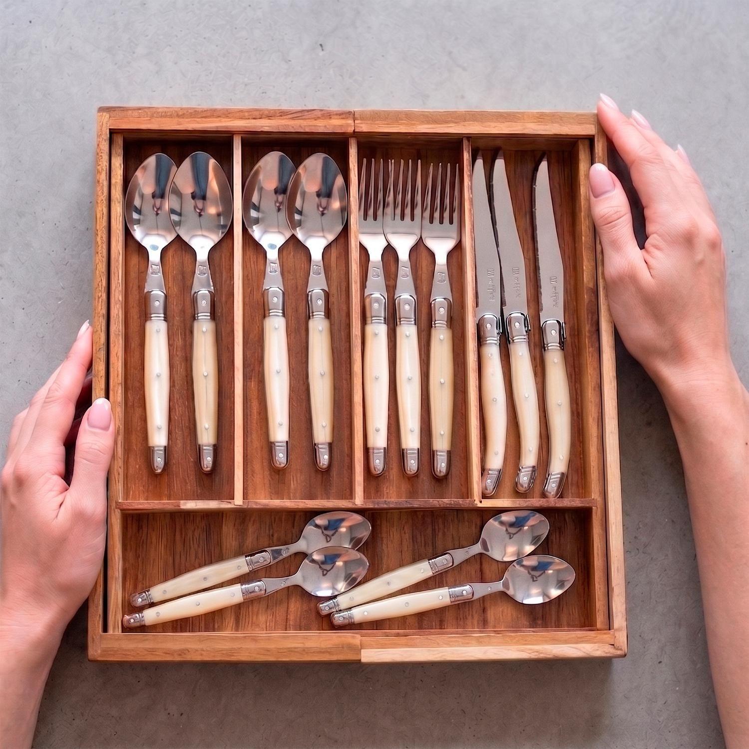 Organizador Cubiertos Expandible Madera Acasia Oslo Simplit-5