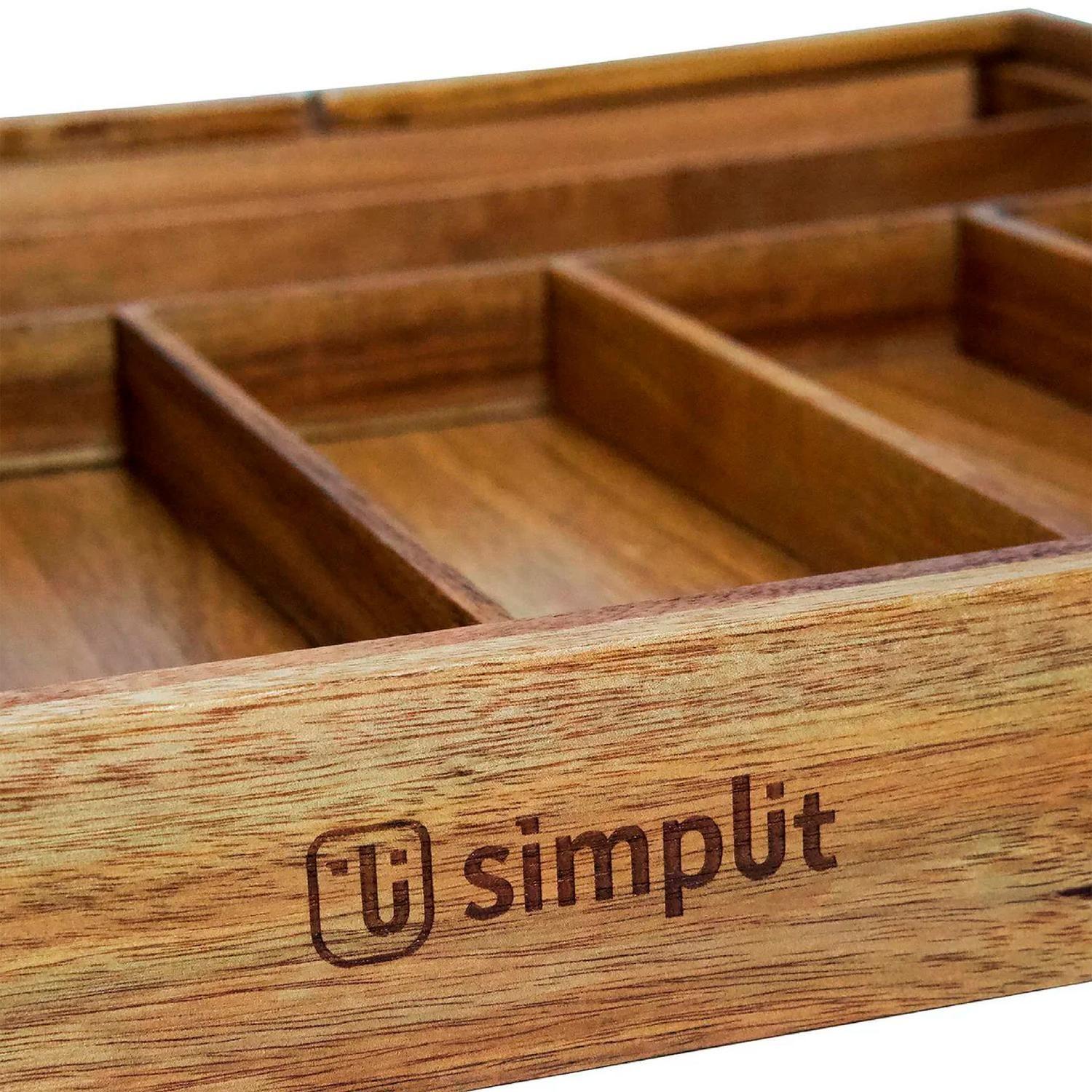 Organizador Cubiertos Expandible Madera Acasia Oslo Simplit-6