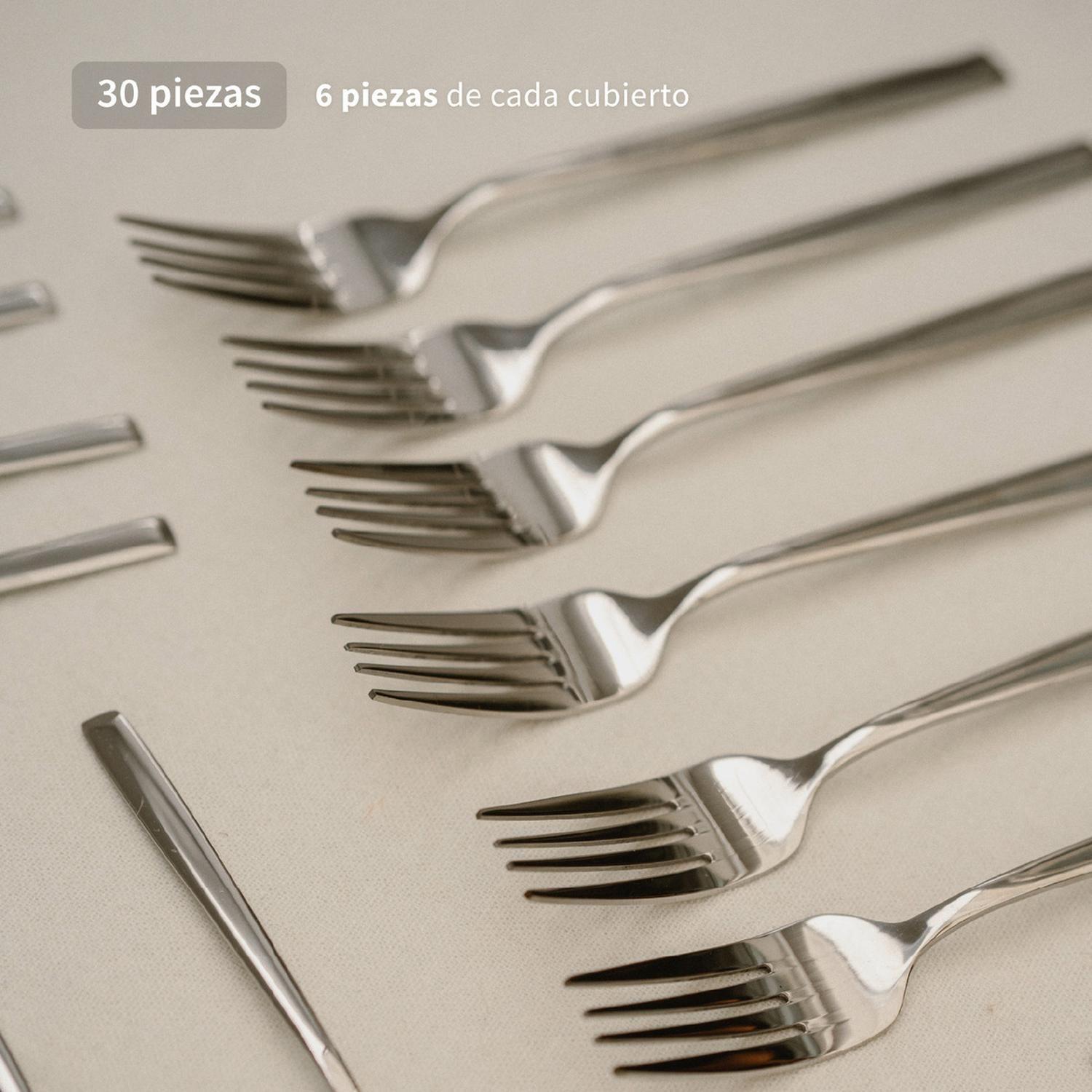 Set de Cuchillería 30 pcs Cubiertos Acero Inoxidable Sicilia-2
