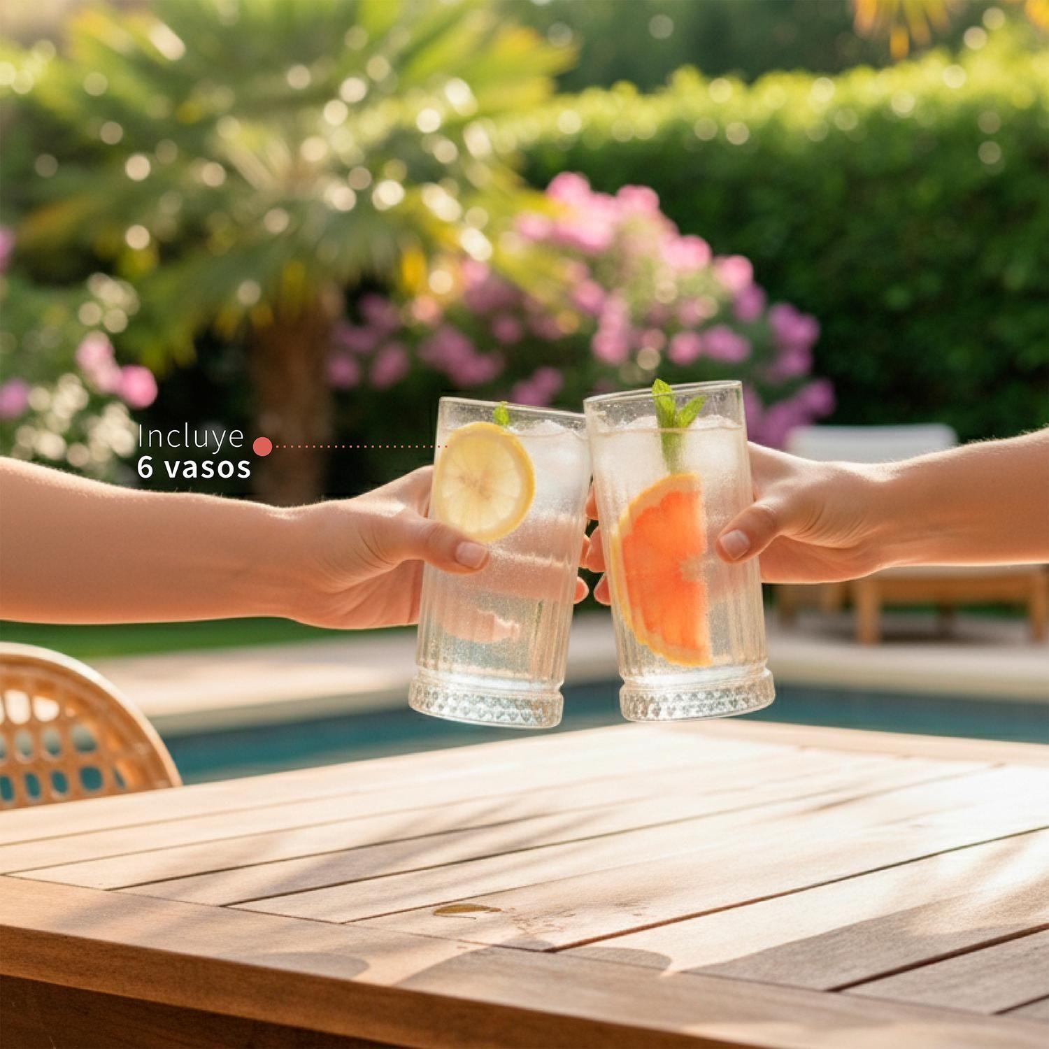 Set 6 Vasos Largos 460ml Vidrio Ginebra Simplit-5