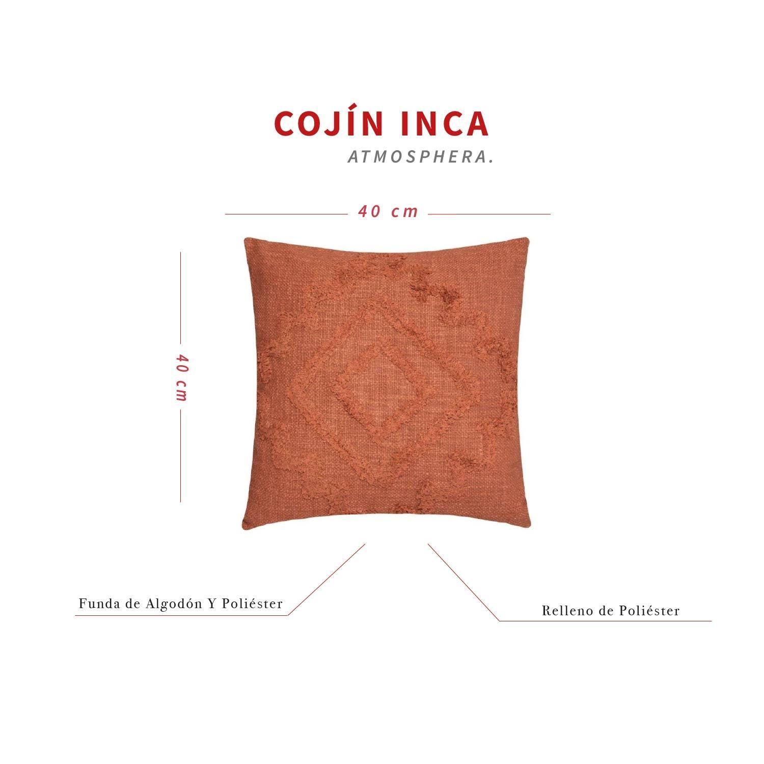 Cojín Decorativo Diseño Inca Algodón y Poliéster Atmosphera Terracota-5