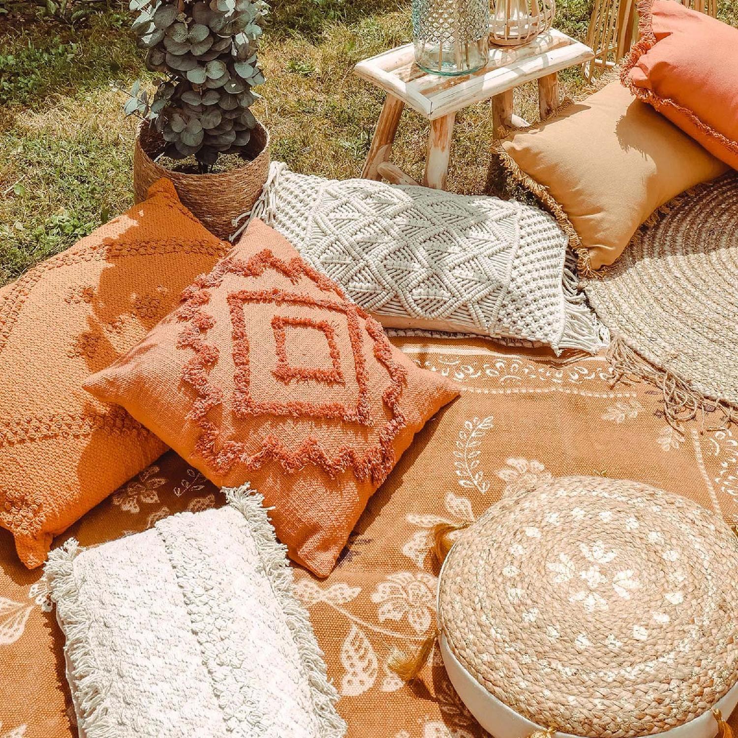 Cojín Decorativo Diseño Inca Algodón y Poliéster Atmosphera Terracota-1