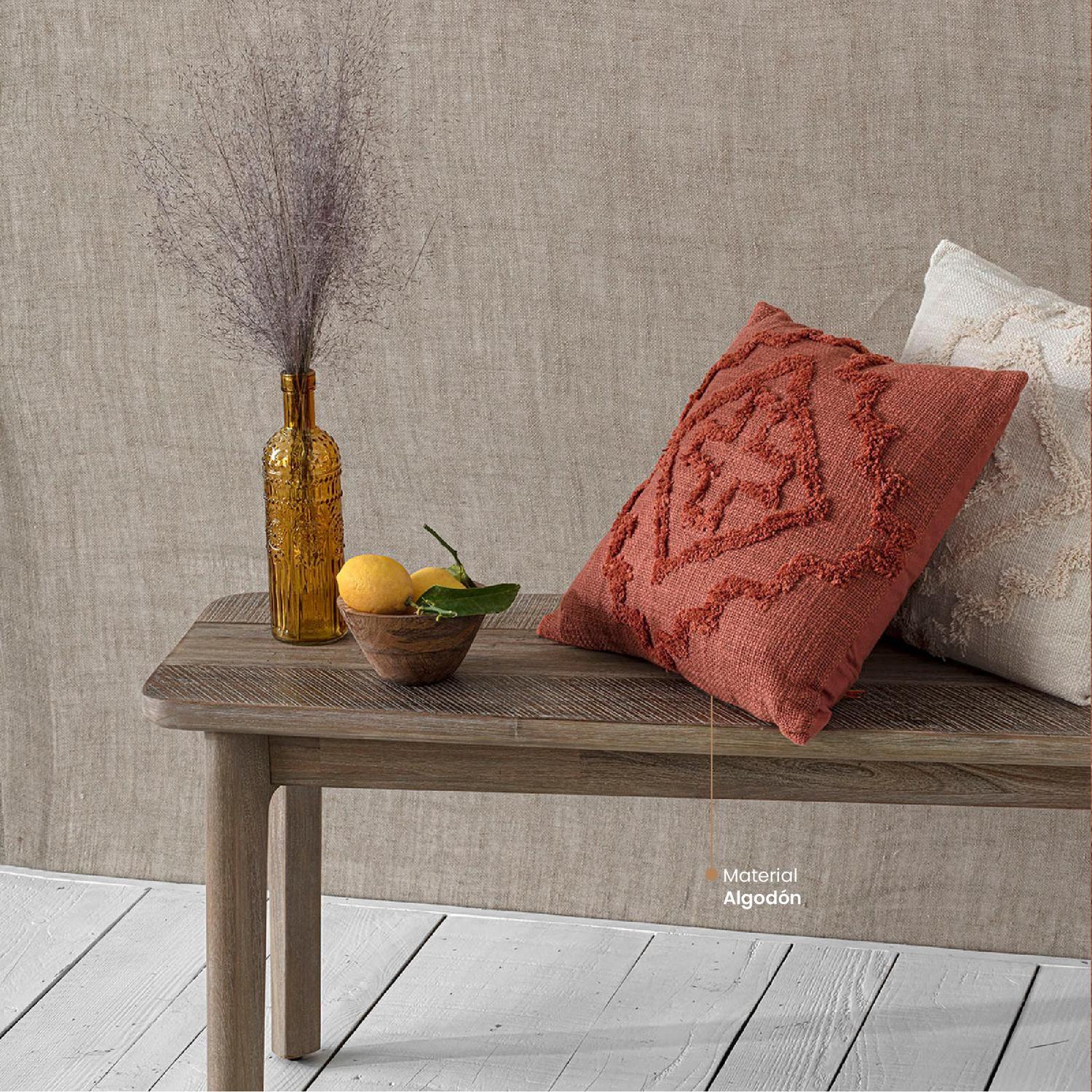 Cojín Decorativo Diseño Inca Algodón y Poliéster Atmosphera Terracota-2