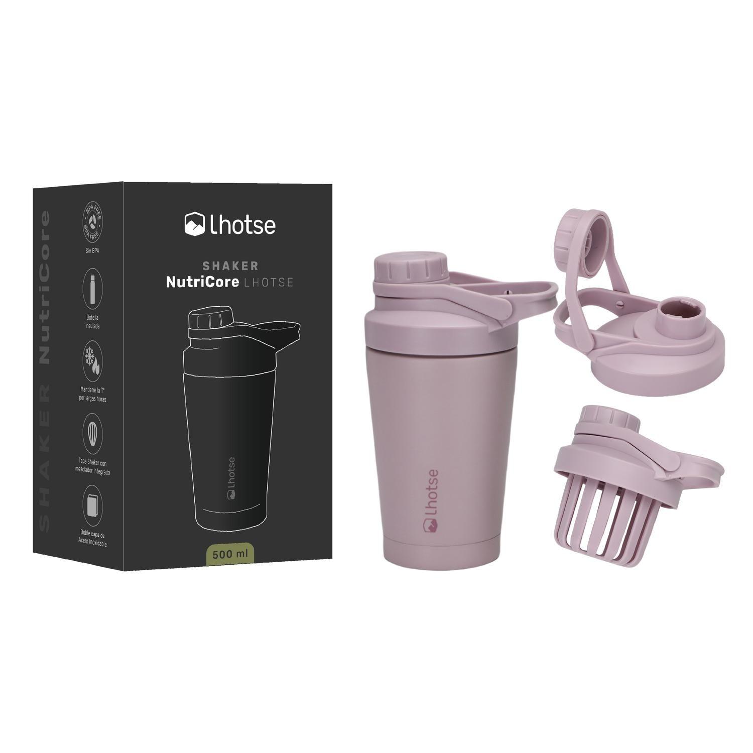 Shaker Vaso Proteina Acero Inox NutriCore 500ml Set X2-7