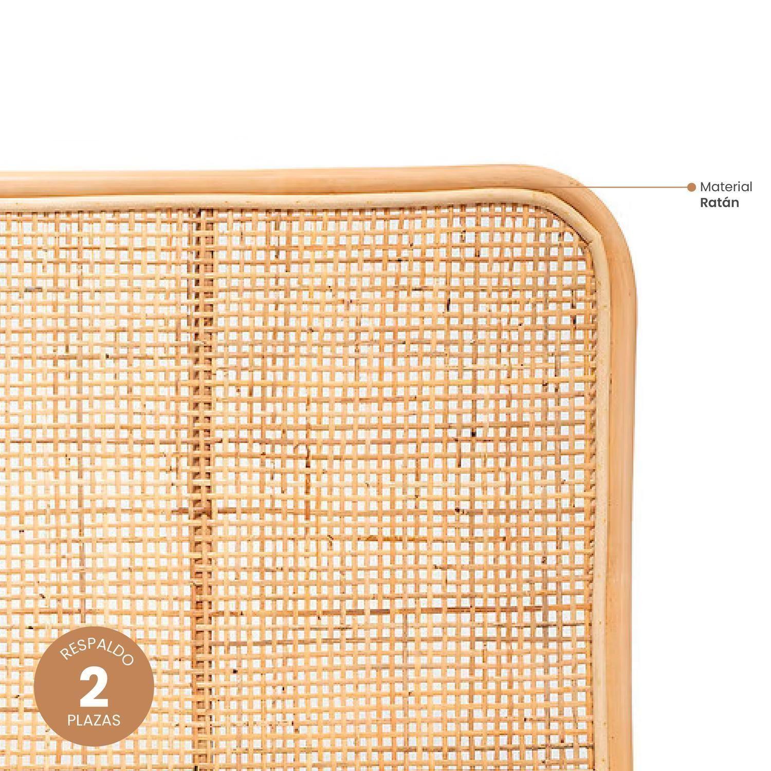 Set Respaldo 2 Plazas + Veladores Madera Ratán Atmosphera-2