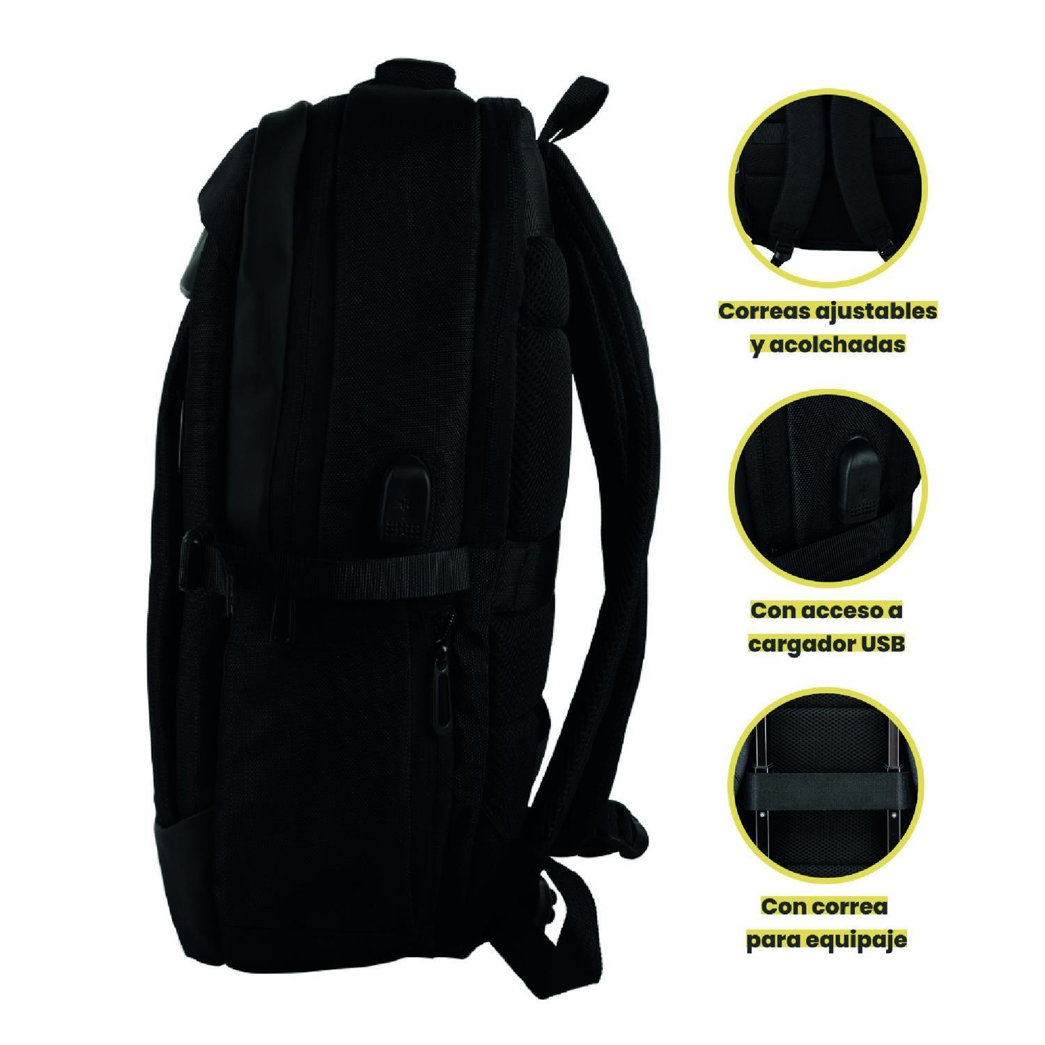 Mochila de viaje Notebook WOLF Negra 15,6" LEVO-2