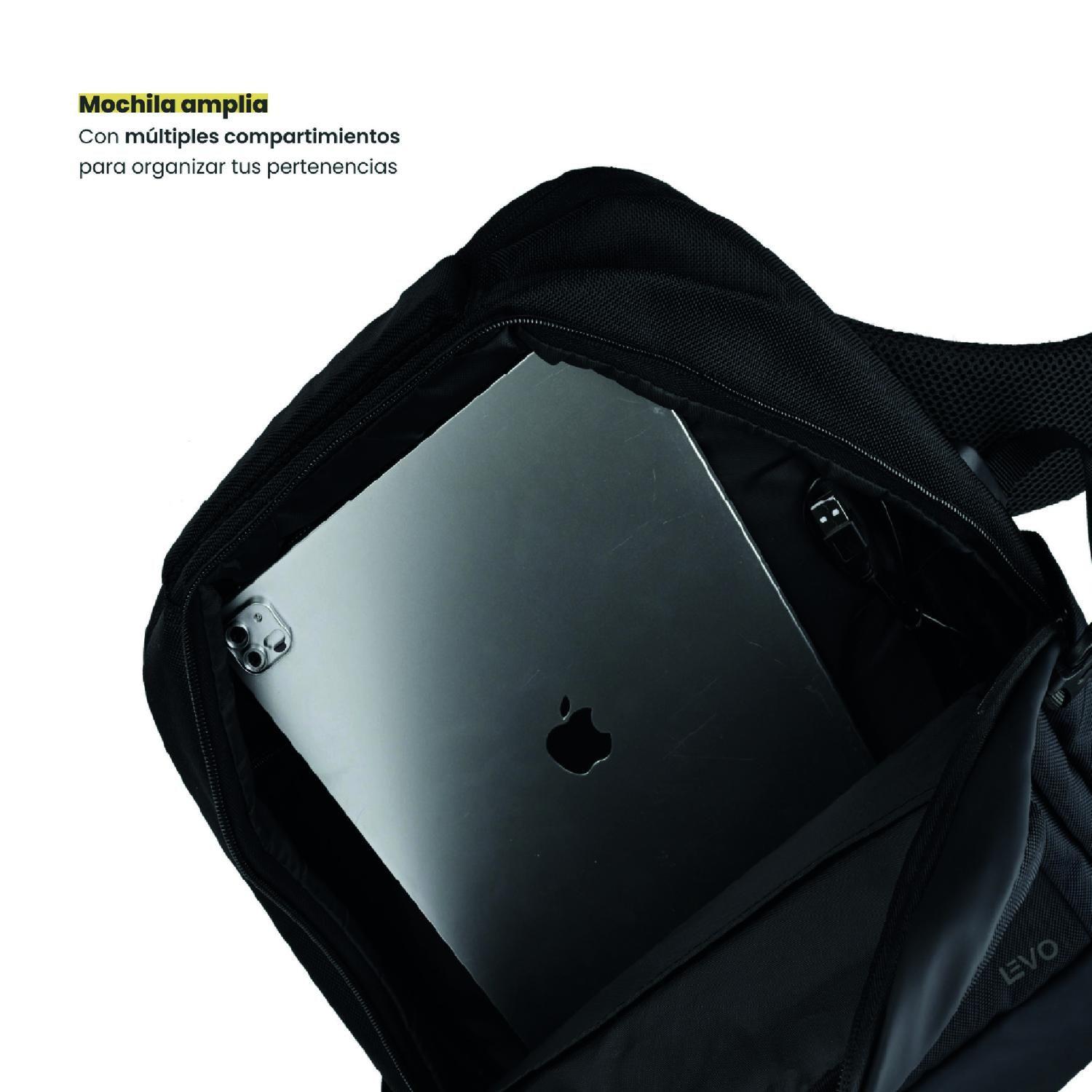 Mochila de viaje Notebook WOLF Negra 15,6" LEVO-4