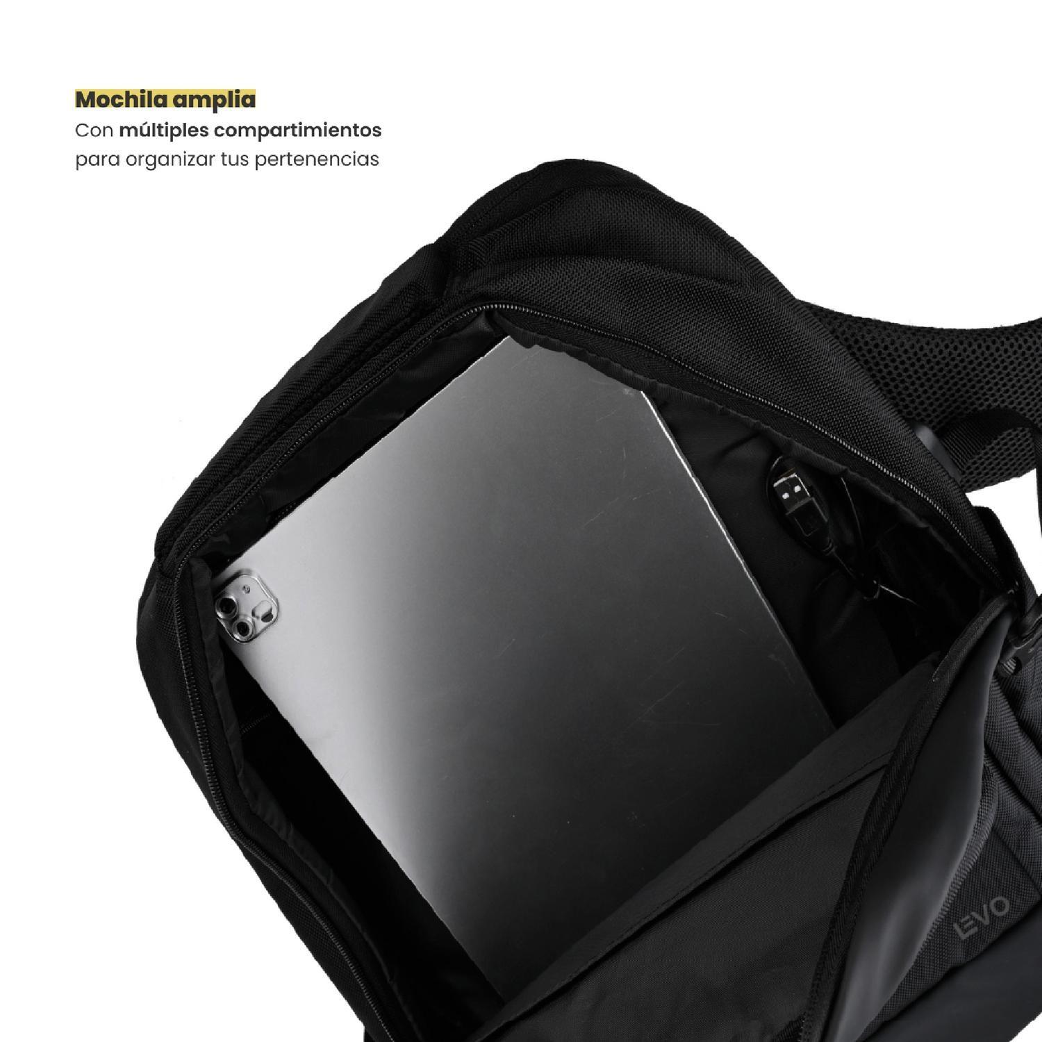 Mochila de viaje Notebook WOLF Negra 15,6" LEVO-4