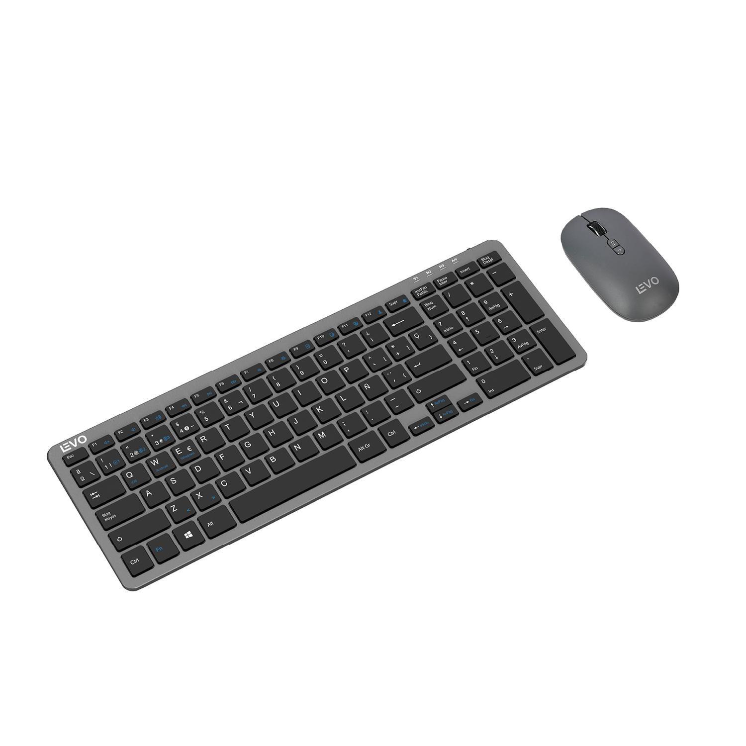 Teclado Slim Cygna + Mouse Slim Velar Grafito LEVO-0