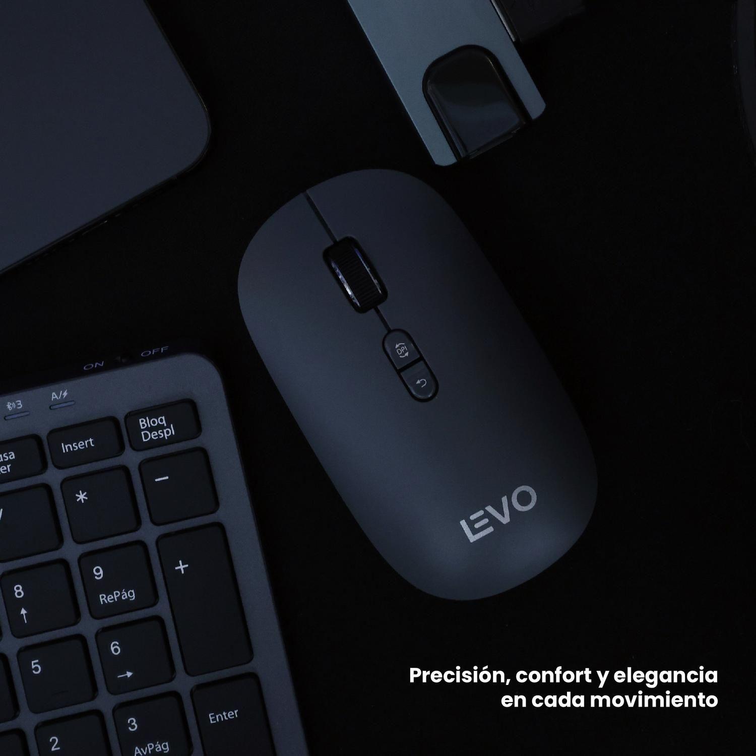 Teclado Slim Cygna + Mouse Slim Velar Grafito LEVO-4