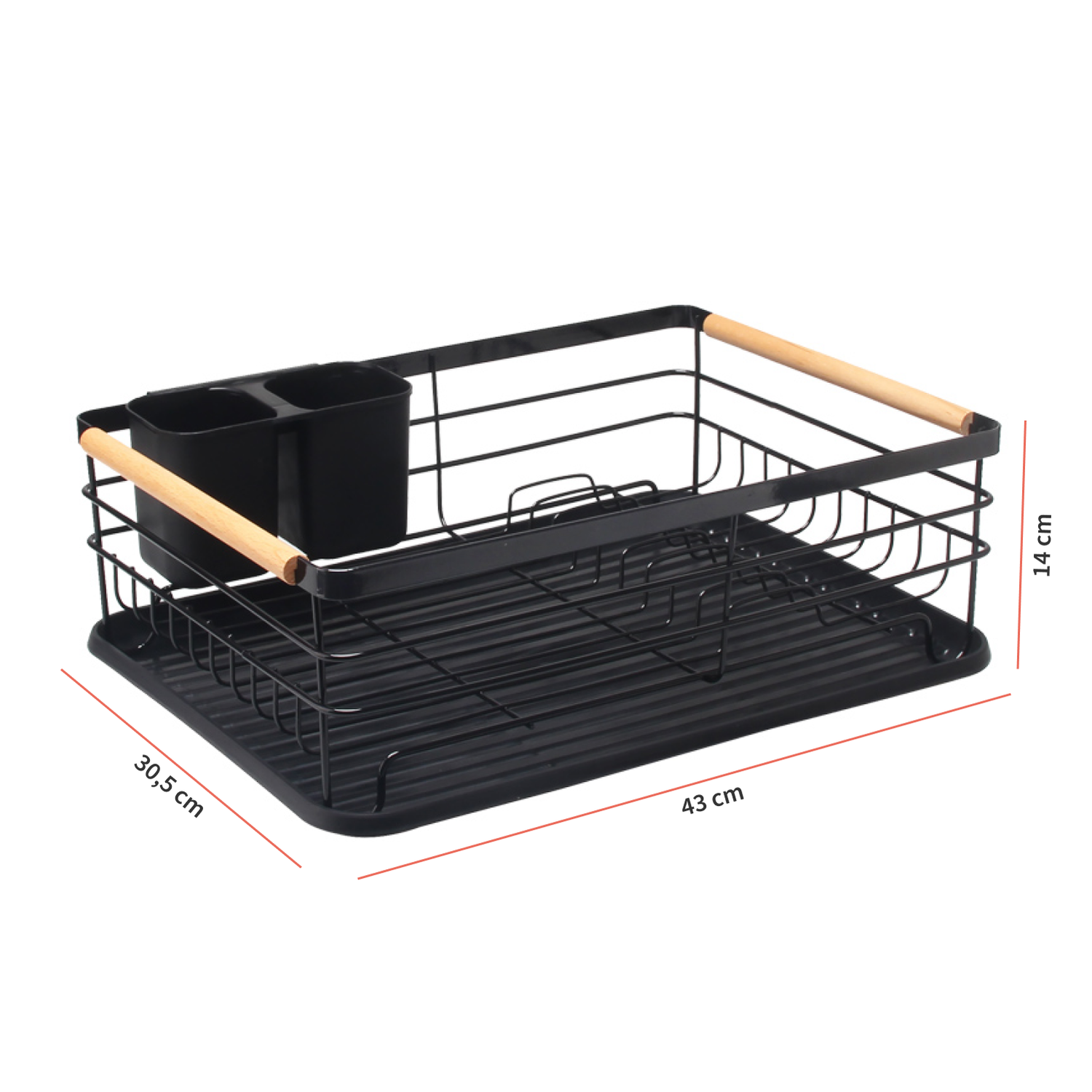 Secaplatos Escurridor 1 Nivel Acero Inox Negro Simplit-4
