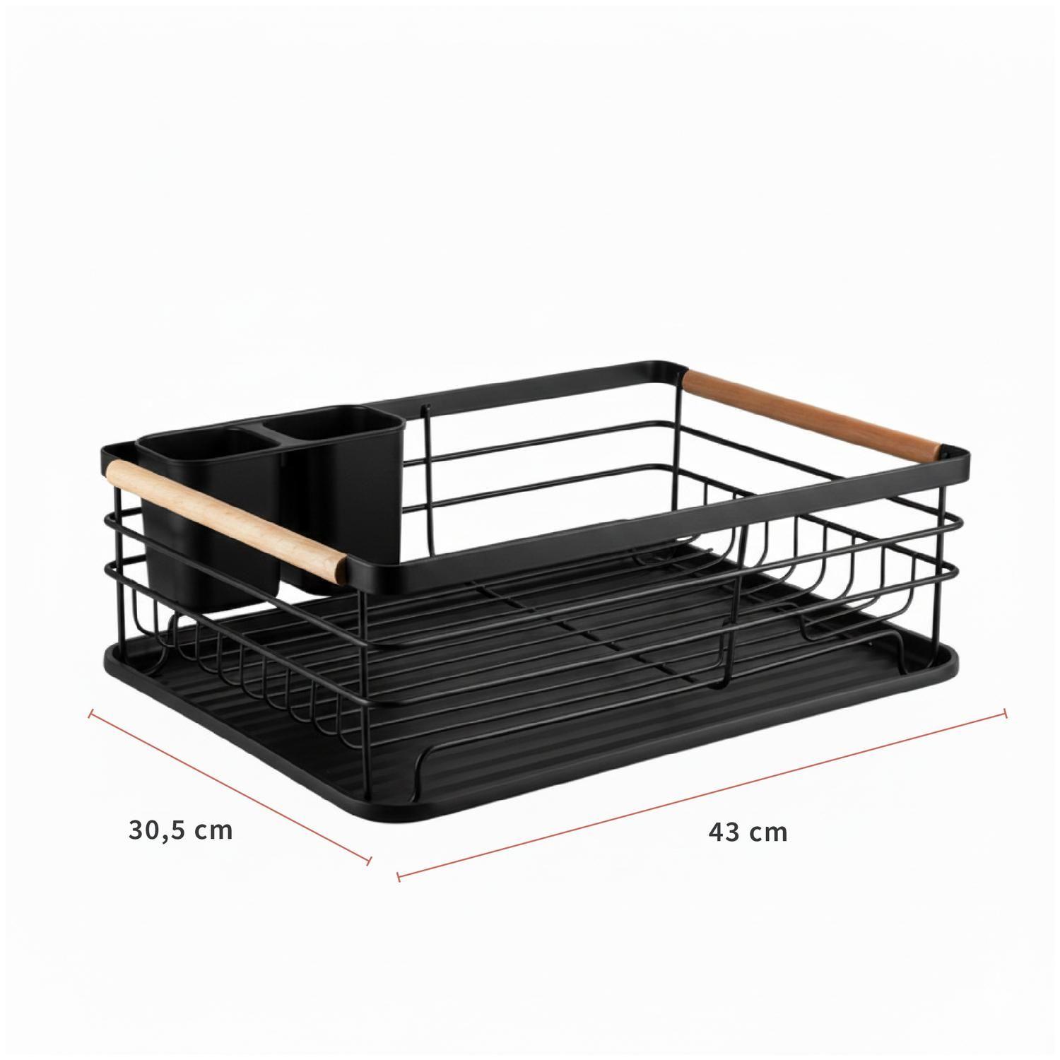 Secaplatos Escurridor 1 Nivel Acero Inox Negro Simplit-6