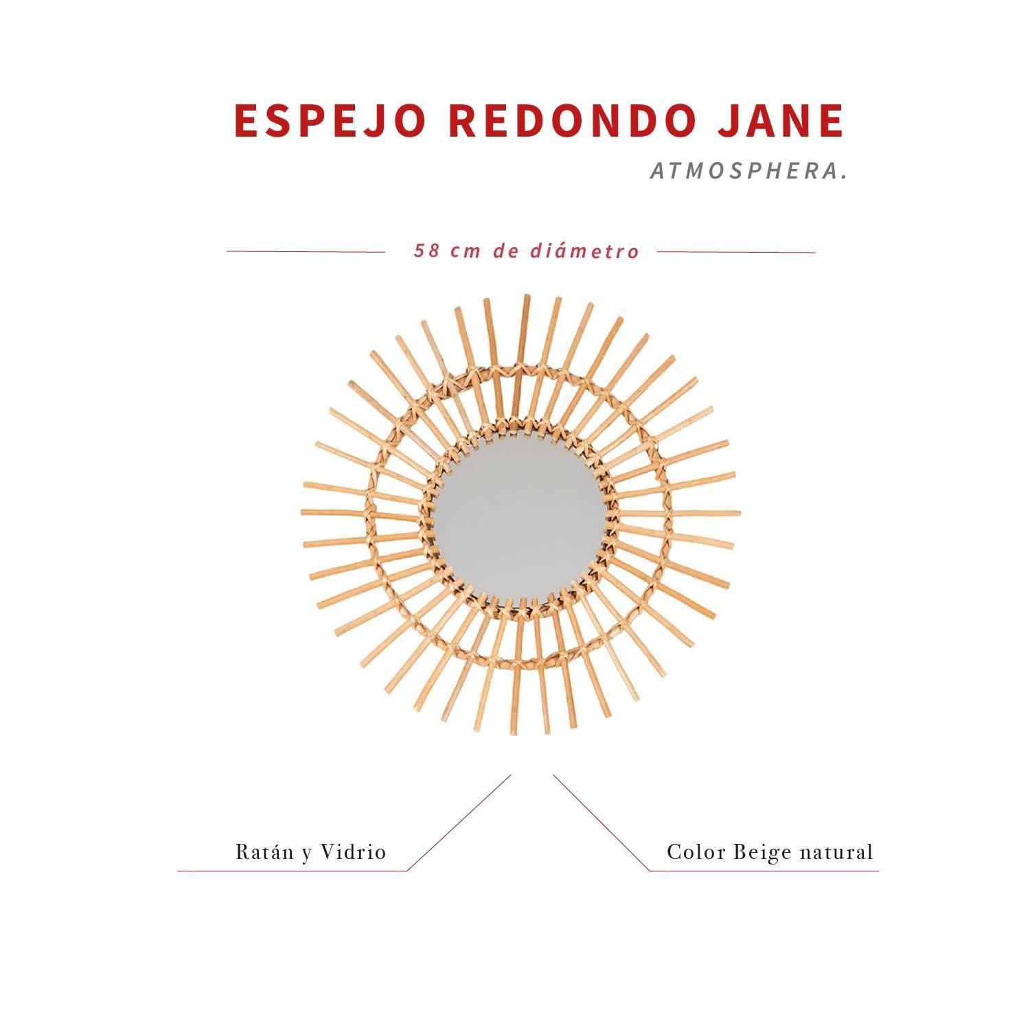 Espejo Decorativo Redondo Jane de Ratan 58 cm Atmosphera-7