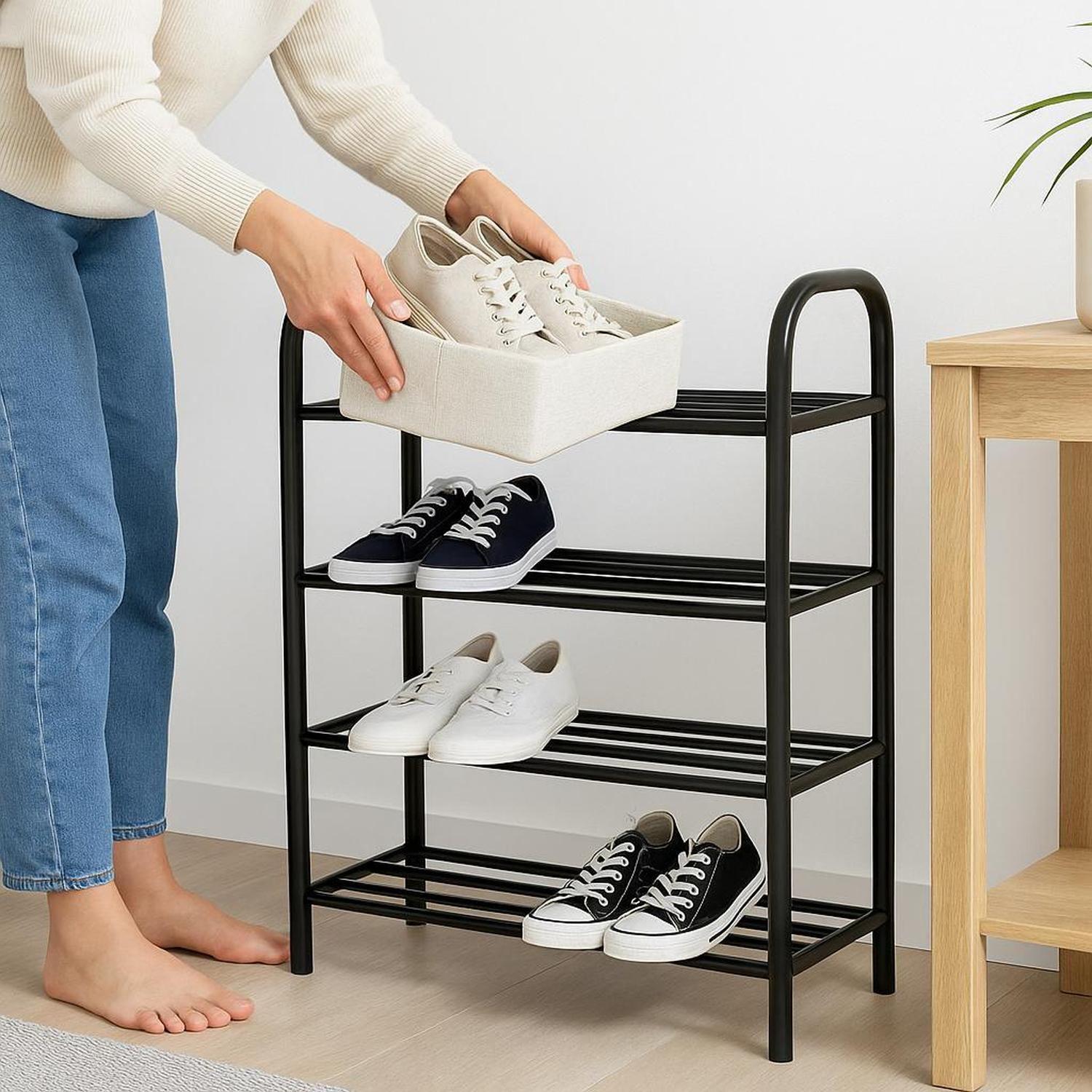 Zapatero Organizador de Acero para Clóset Negro Atmosphera-4