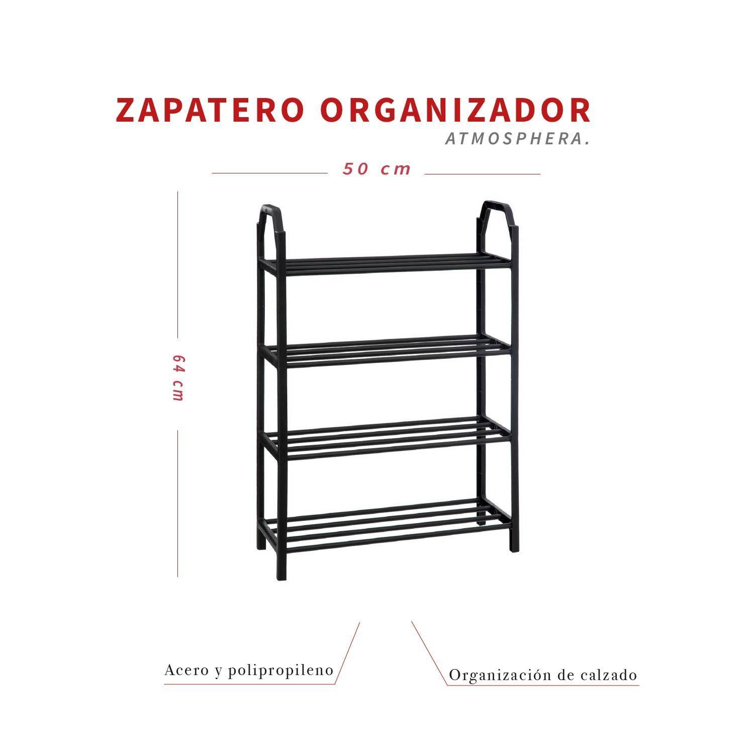 Zapatero Organizador de Acero para Clóset Negro Atmosphera-4
