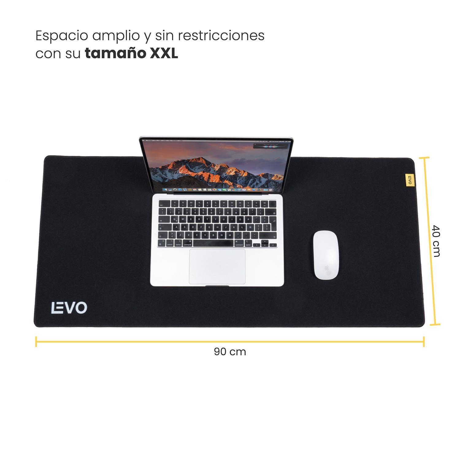 Mousepad Battlemat XXL 90x40 cm Antideslizante Negro Levo-2