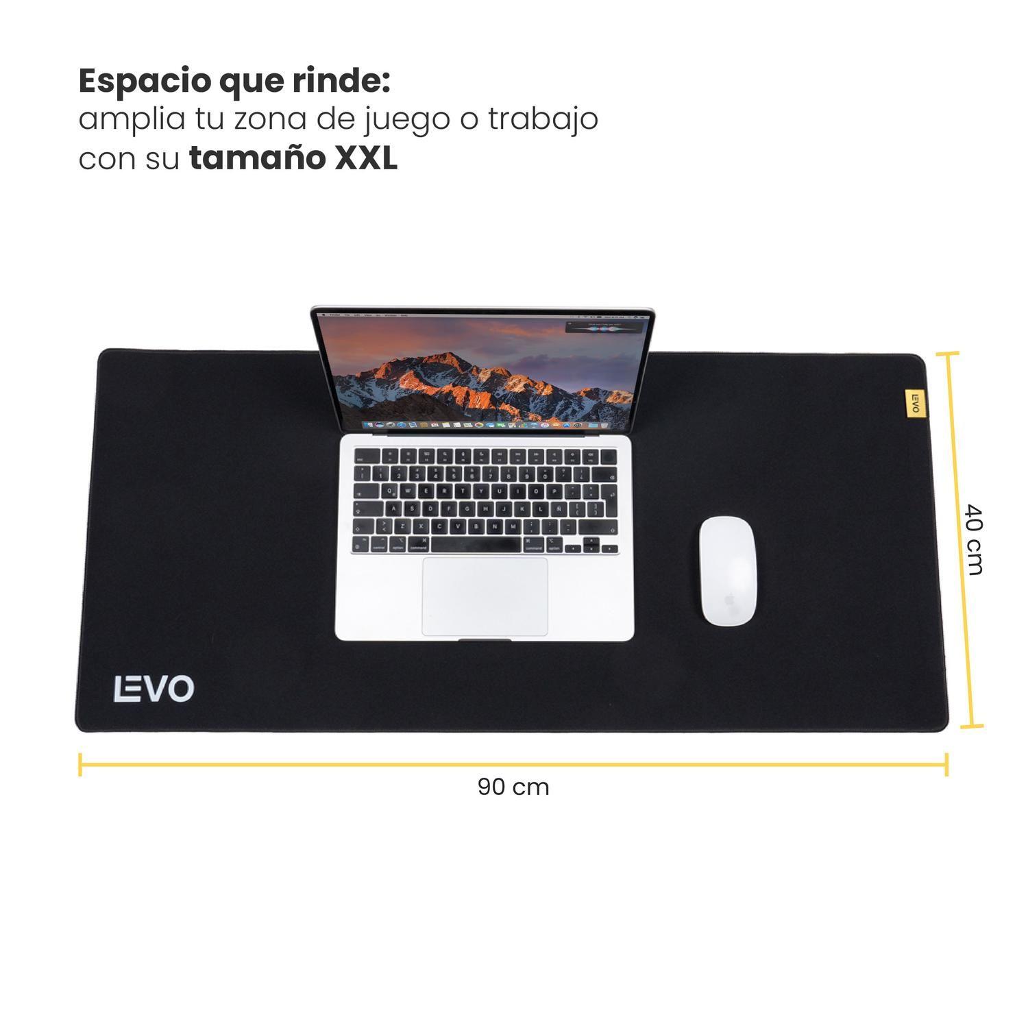 Mousepad Battlemat XXL 90x40 cm Antideslizante Negro Levo-2