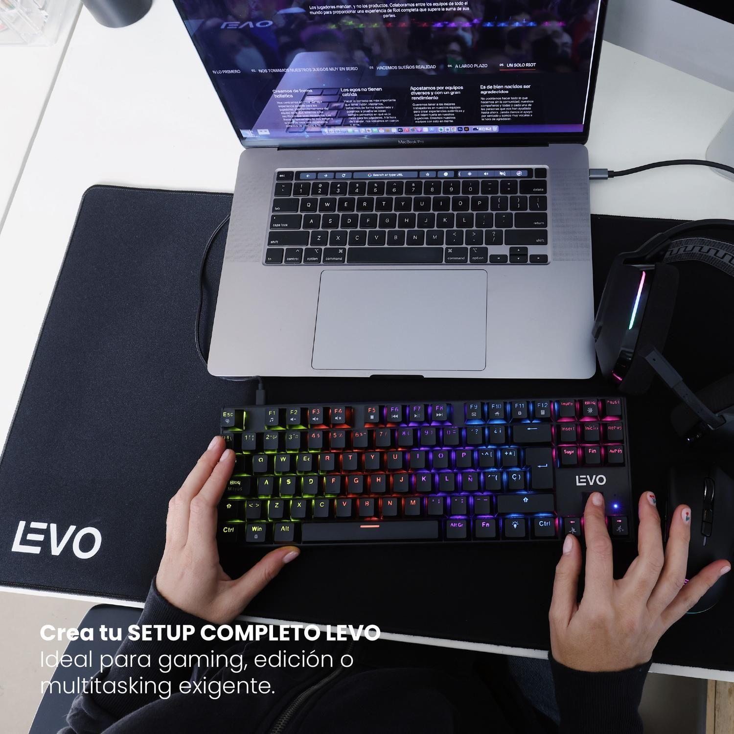 Mousepad Battlemat XXL 90x40 cm Antideslizante Negro Levo-4