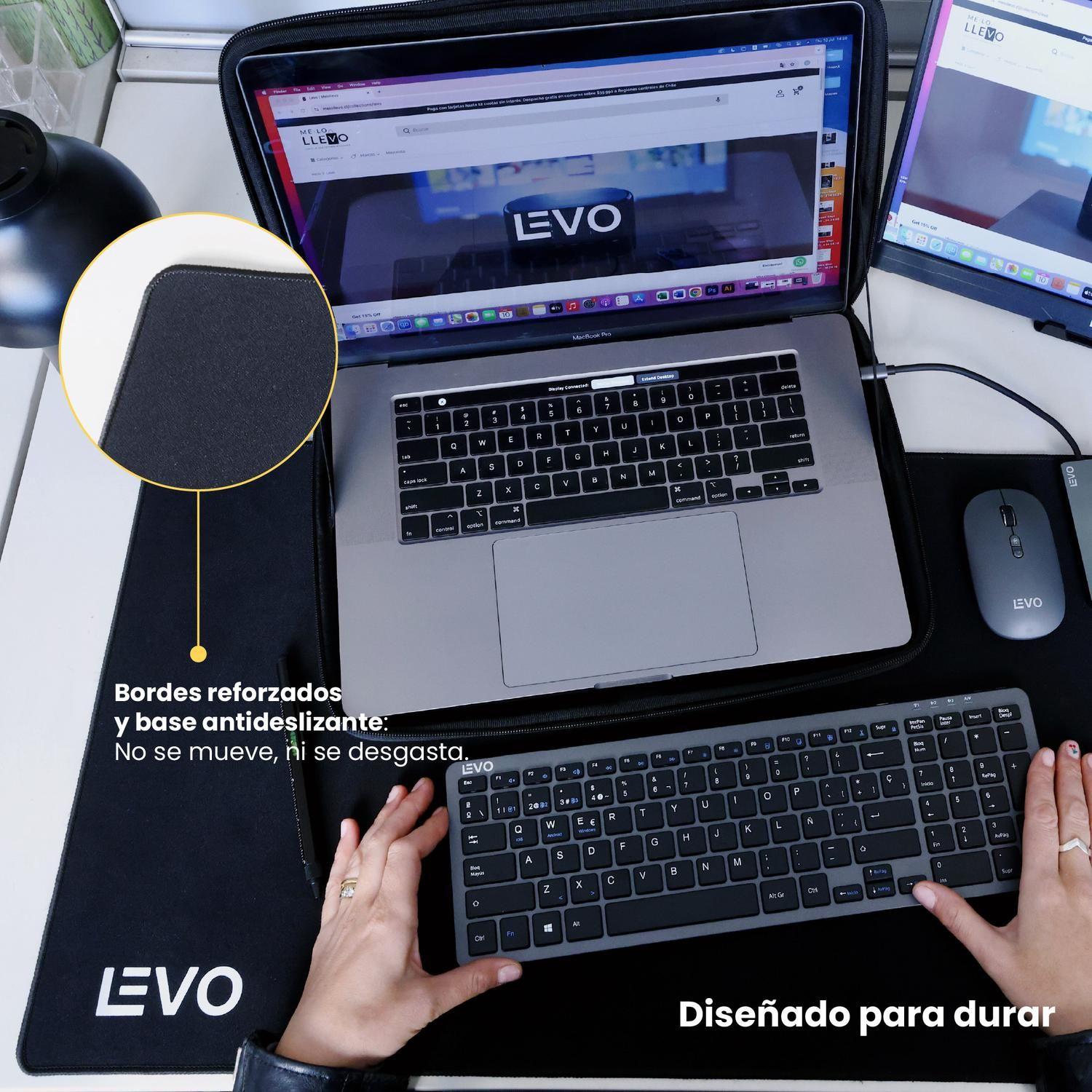 Mousepad Battlemat XXL 90x40 cm Antideslizante Negro Levo-6