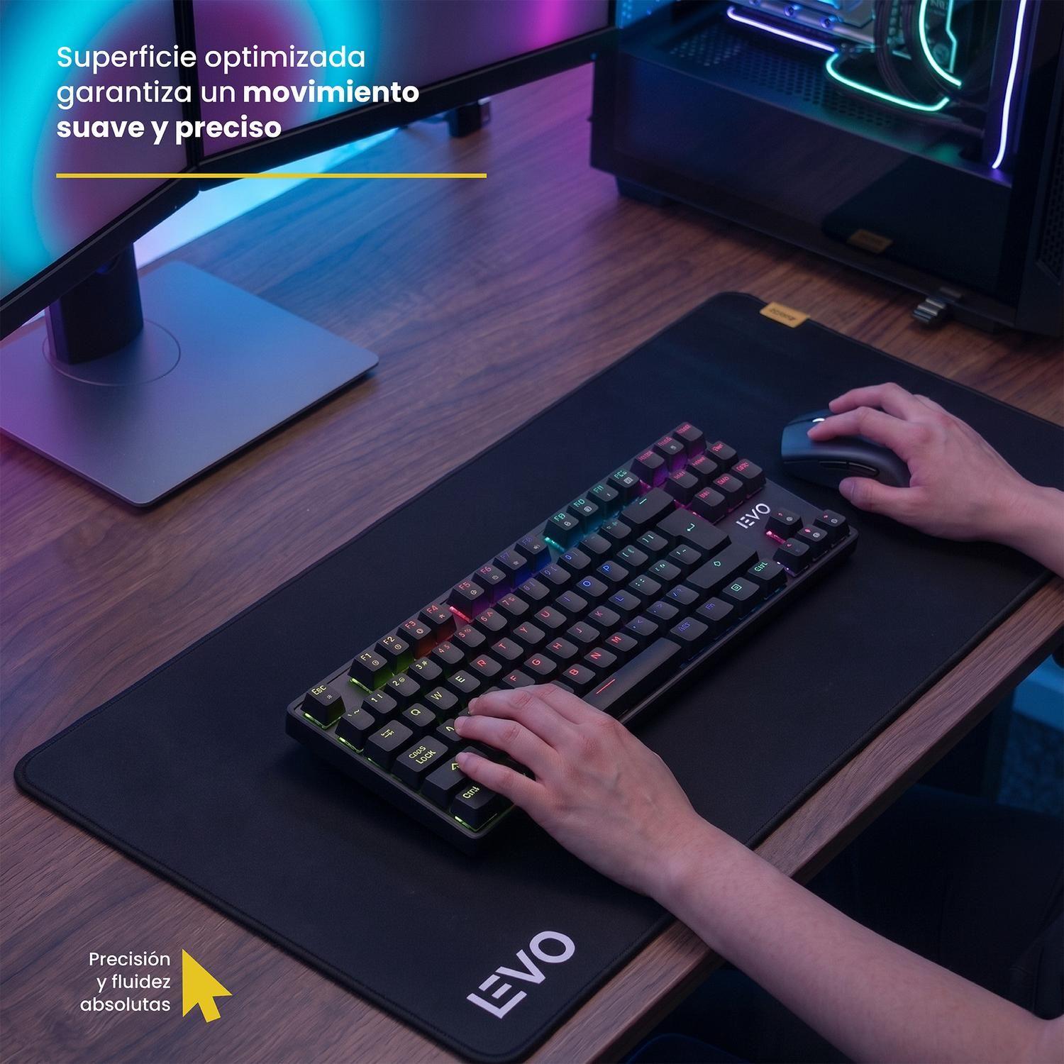 Mousepad Battlemat XXL 90x40 cm Antideslizante Negro LEVO-6