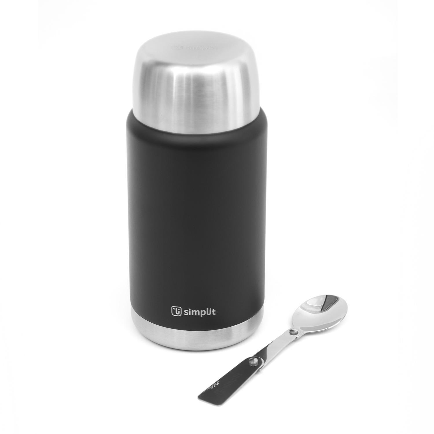 Pack 2 Termos de Comida 750ml Rosado y Negro Simplit-5
