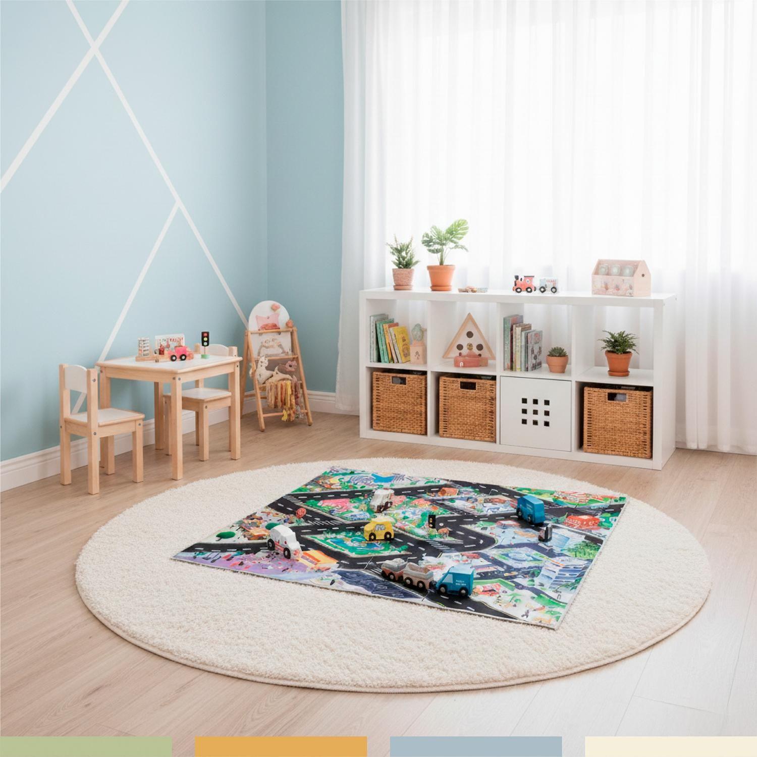 Set Autos de Juguete Tren Pista y Señaleticas Madera Bandú-3