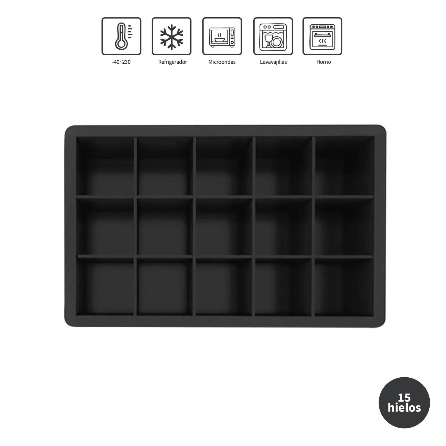 Cubeta de Hielo Silicona 15 Hielos Simplit-4