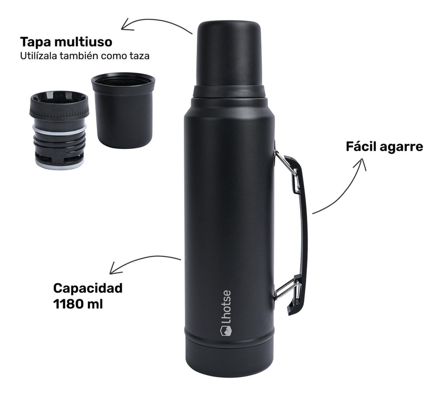 Termo Liquido Classic 1,3 lts + Mate Bombilla Lhotse Black-2