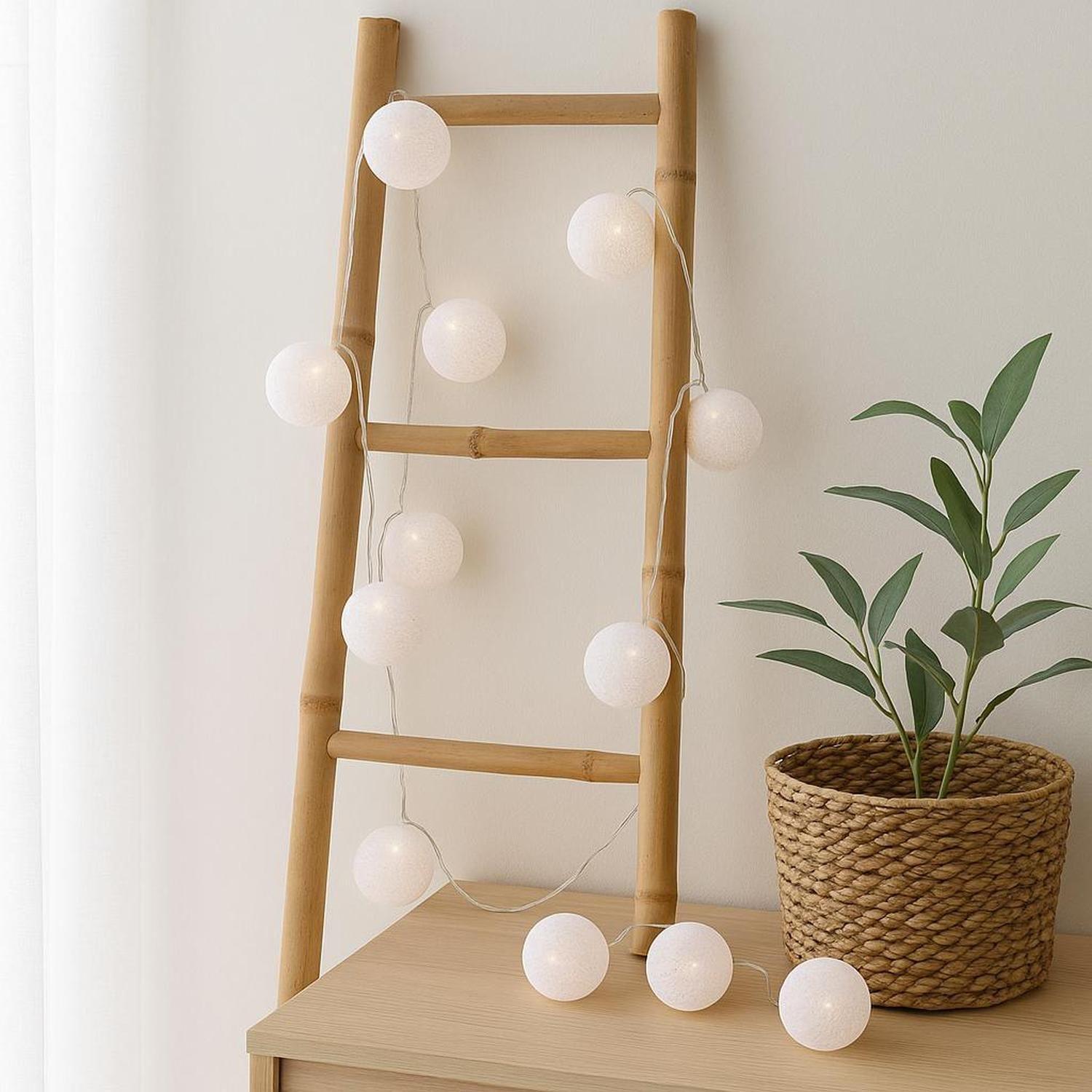 Guirnalda LED 10 Bolas de Hilo Decoración Cálida Atmosphera-2