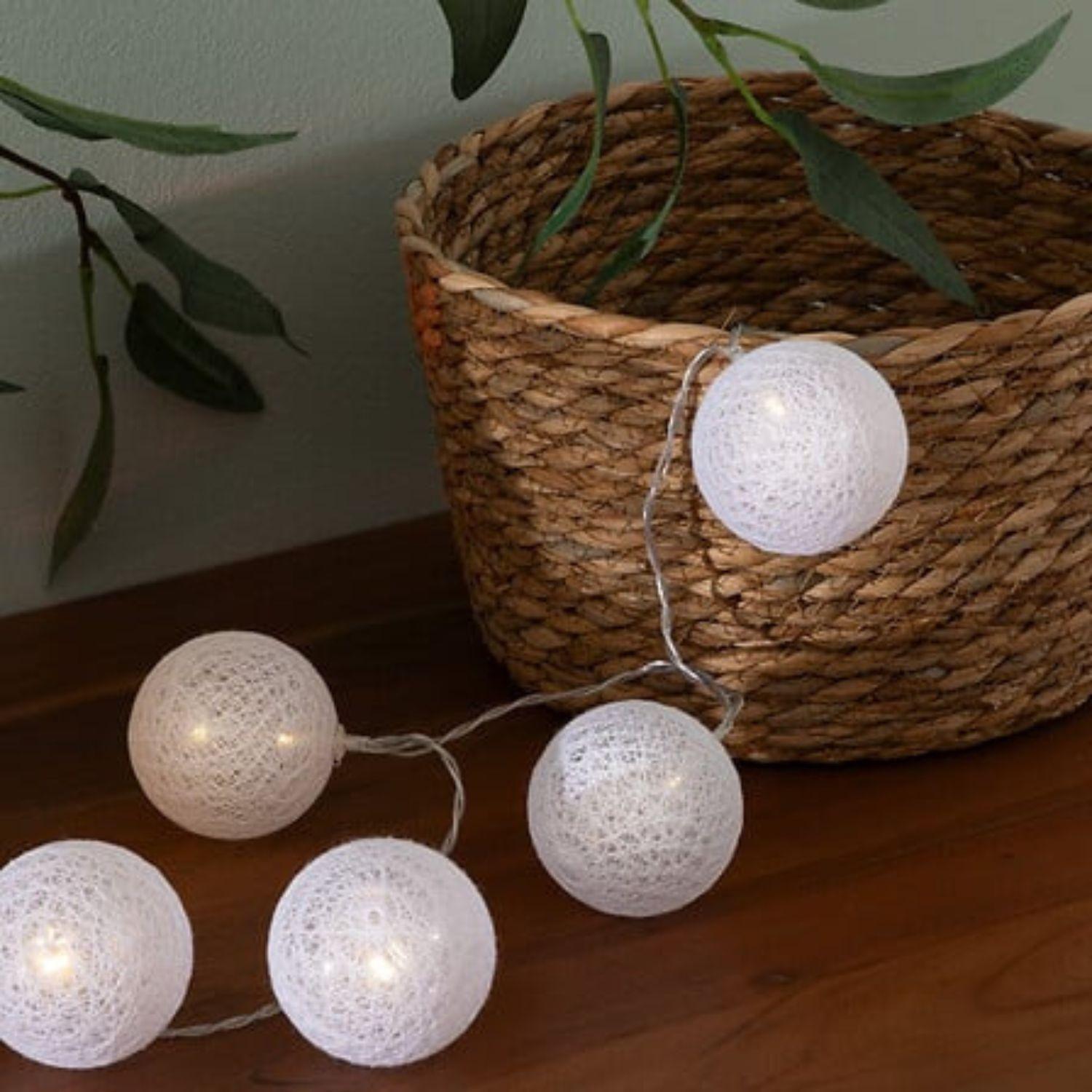 Guirnalda LED 10 Bolas de Hilo Decoración Cálida Atmosphera-5