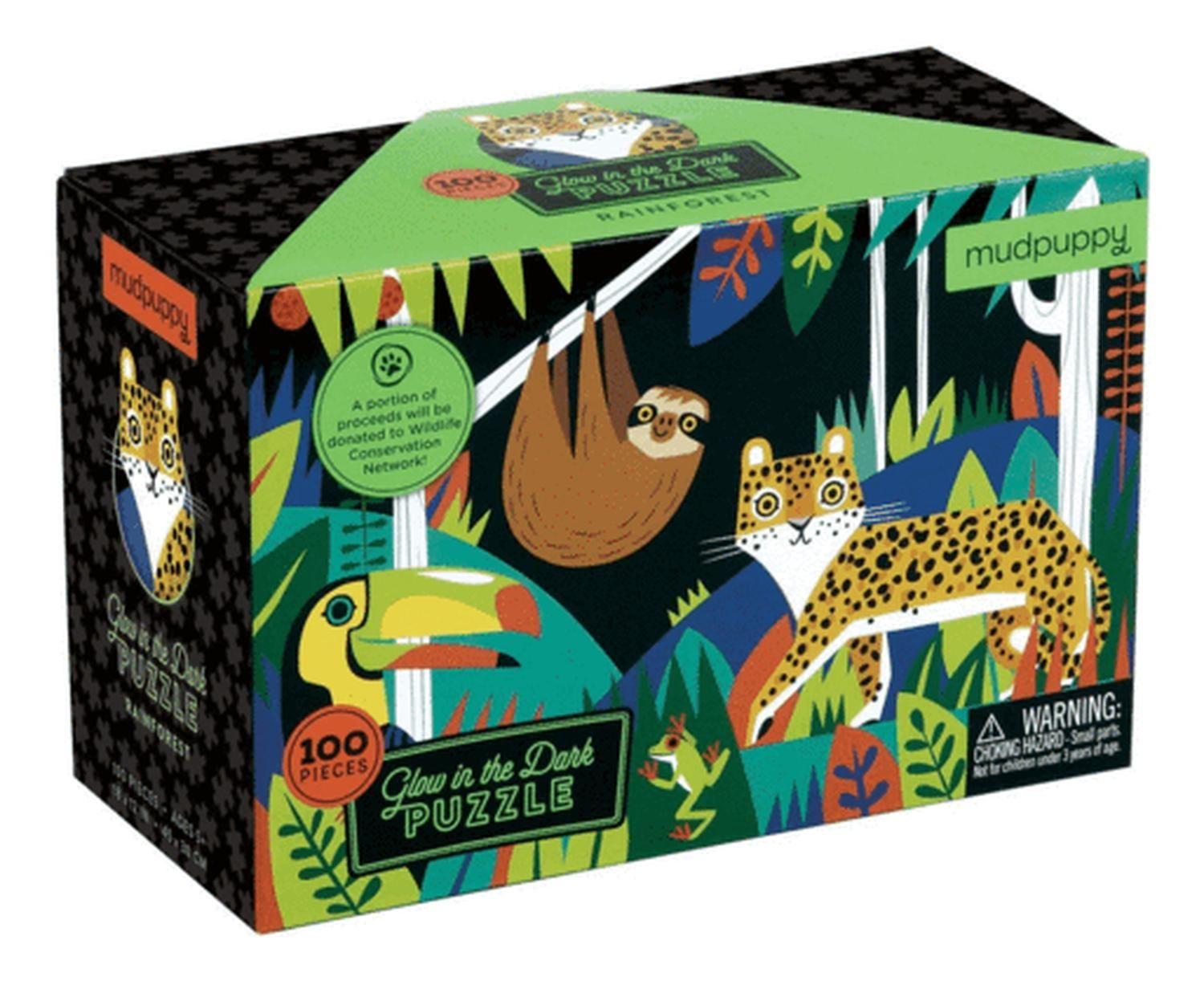 Puzzle 100Pcs Que Brilla En La Oscuridad, La Selva Mudpuppy-2