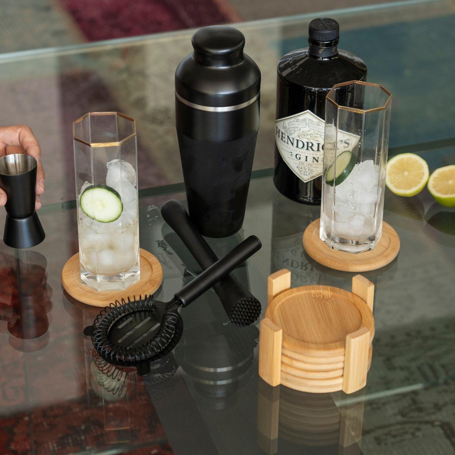 Set 4 Posa Vasos Mármol 10 cm Blanco Secret de Gourmet-4
