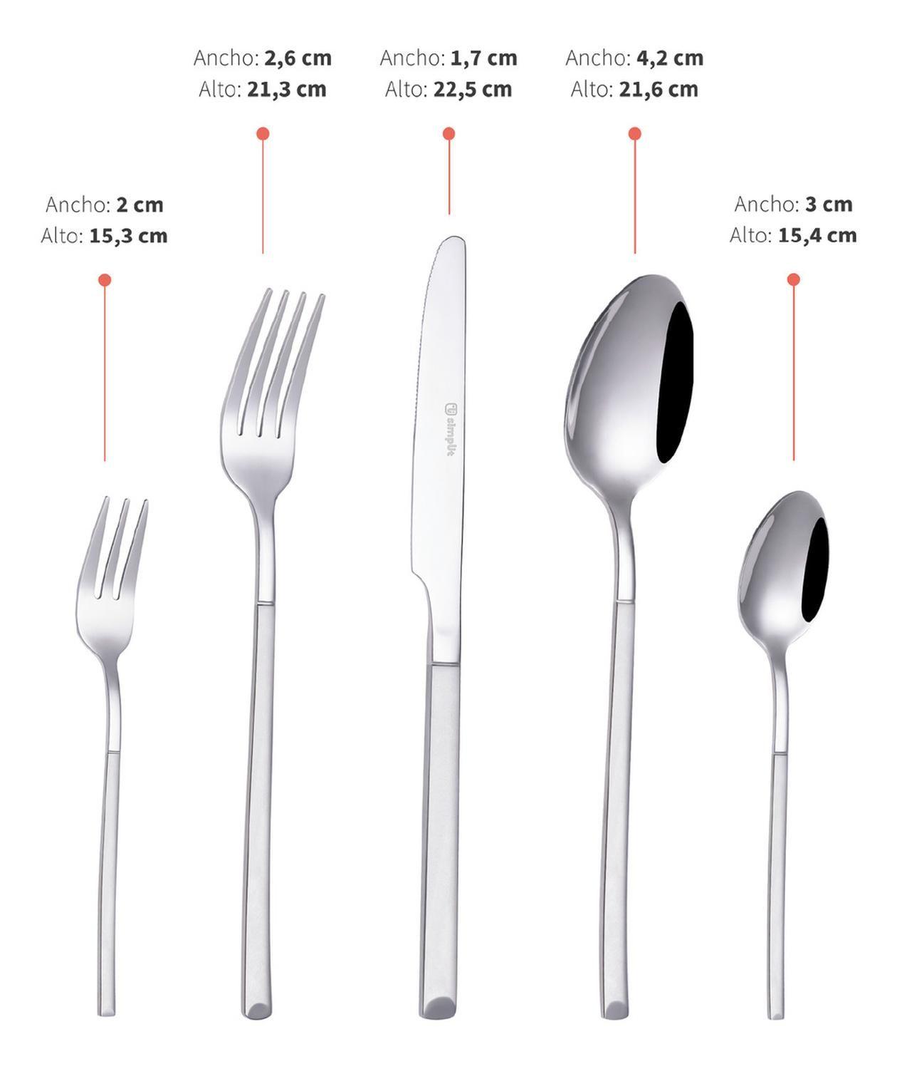 Set de Cuchillería 30 pcs Cubiertos Acero Inoxidable Puglia-4