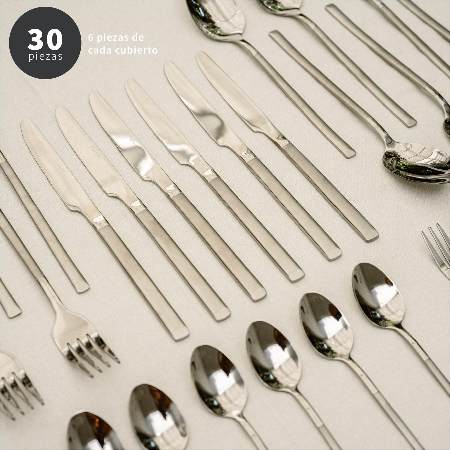 Set de Cuchillería 30 pcs Cubiertos Acero Inoxidable Puglia-5