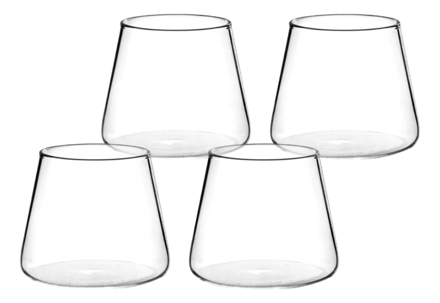 Pack 4 Vasos de Vidrio Estilo Japonés 320 ml Simplit-0