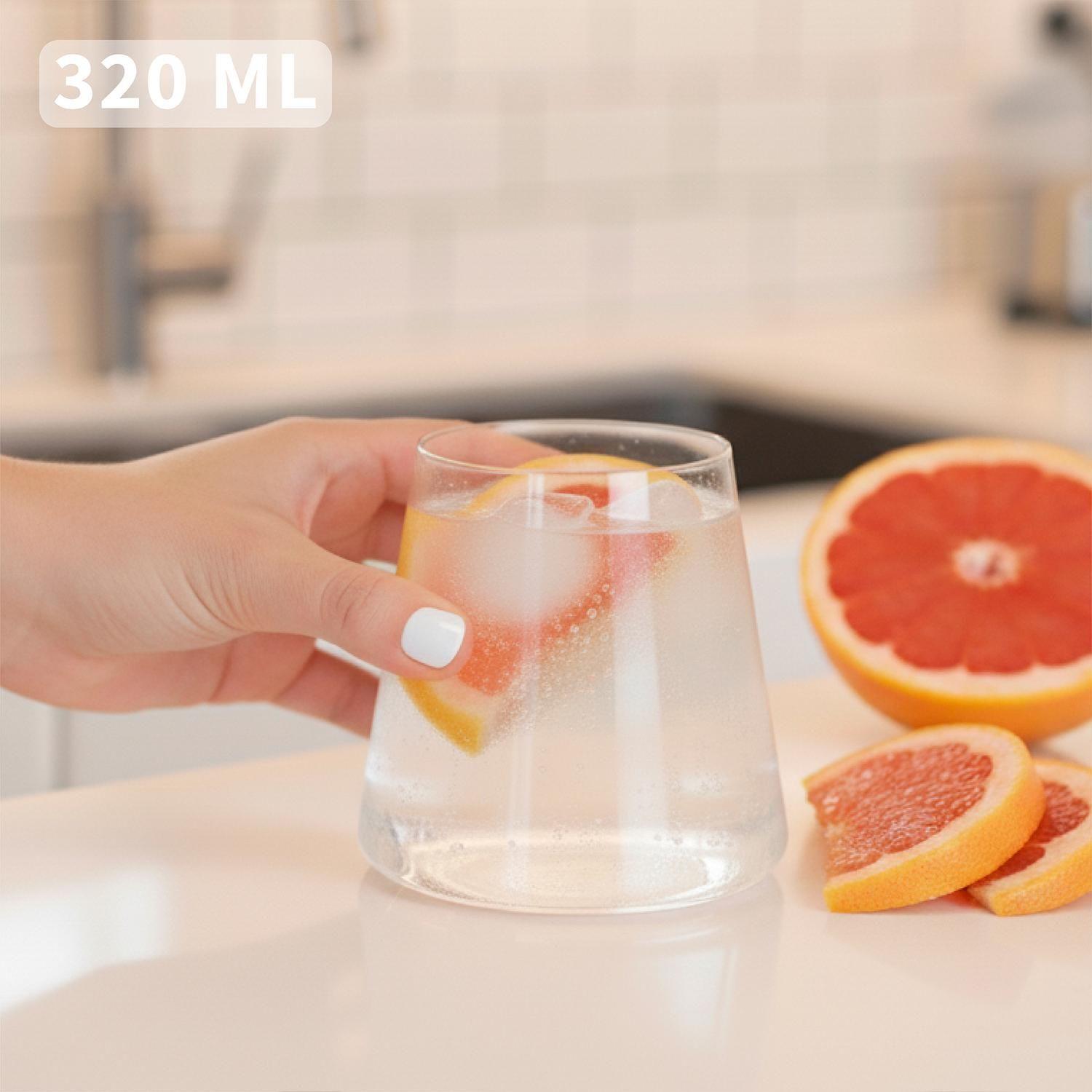 Pack 4 Vasos de Vidrio Estilo Japonés 320 ml Simplit-2