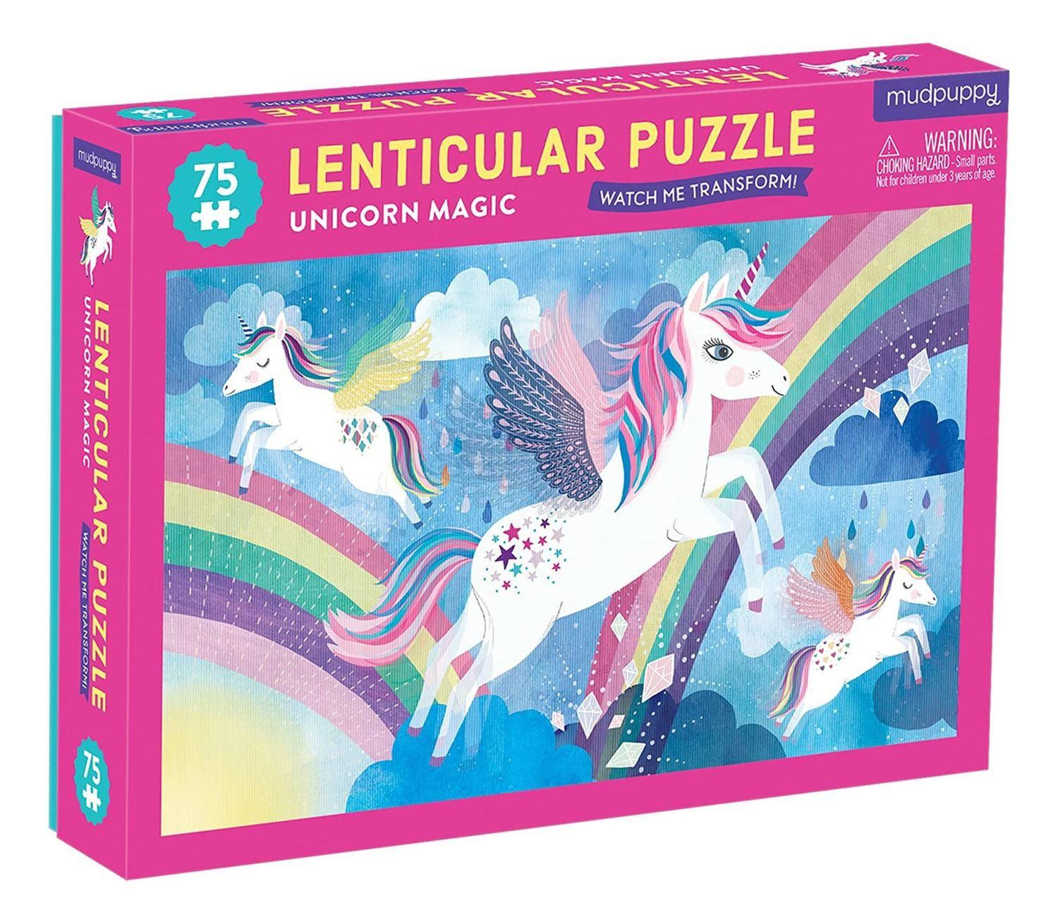 Puzzle 75Pcs Lenticular Unicornio Magico Mudpuppy-0