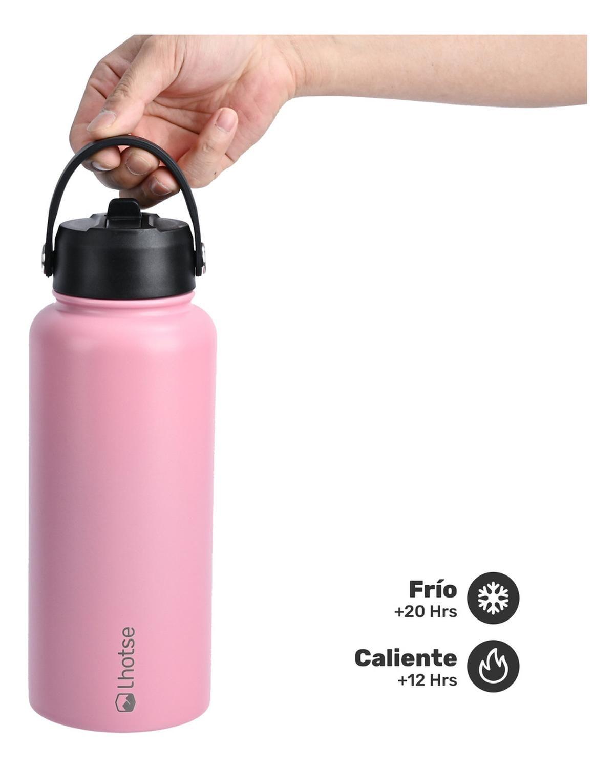 Botella Térmica Hydro Rosado 960ml + 2 Tapas Lhotse-2