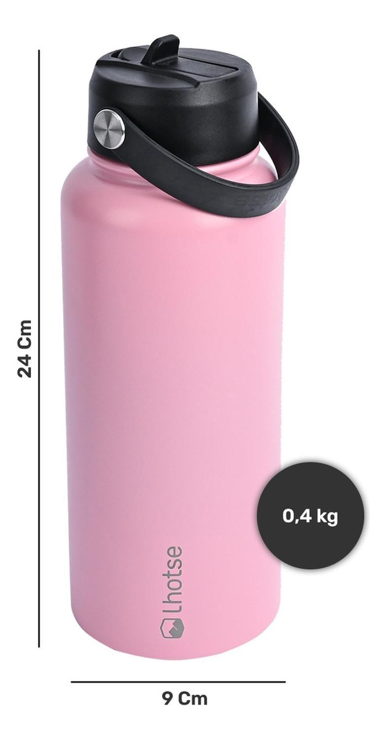 Botella Térmica Hydro Rosado 960ml + 2 Tapas Lhotse-4