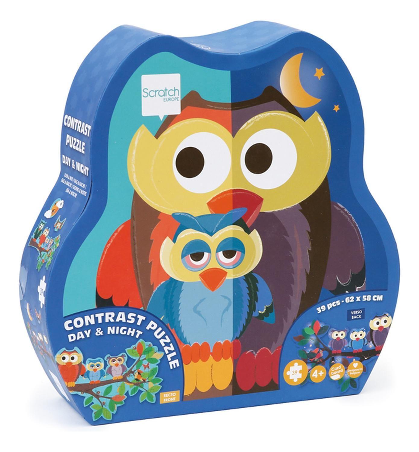 Puzzle 39Pcs Doble Con Forma Buho Scratch Europe-3