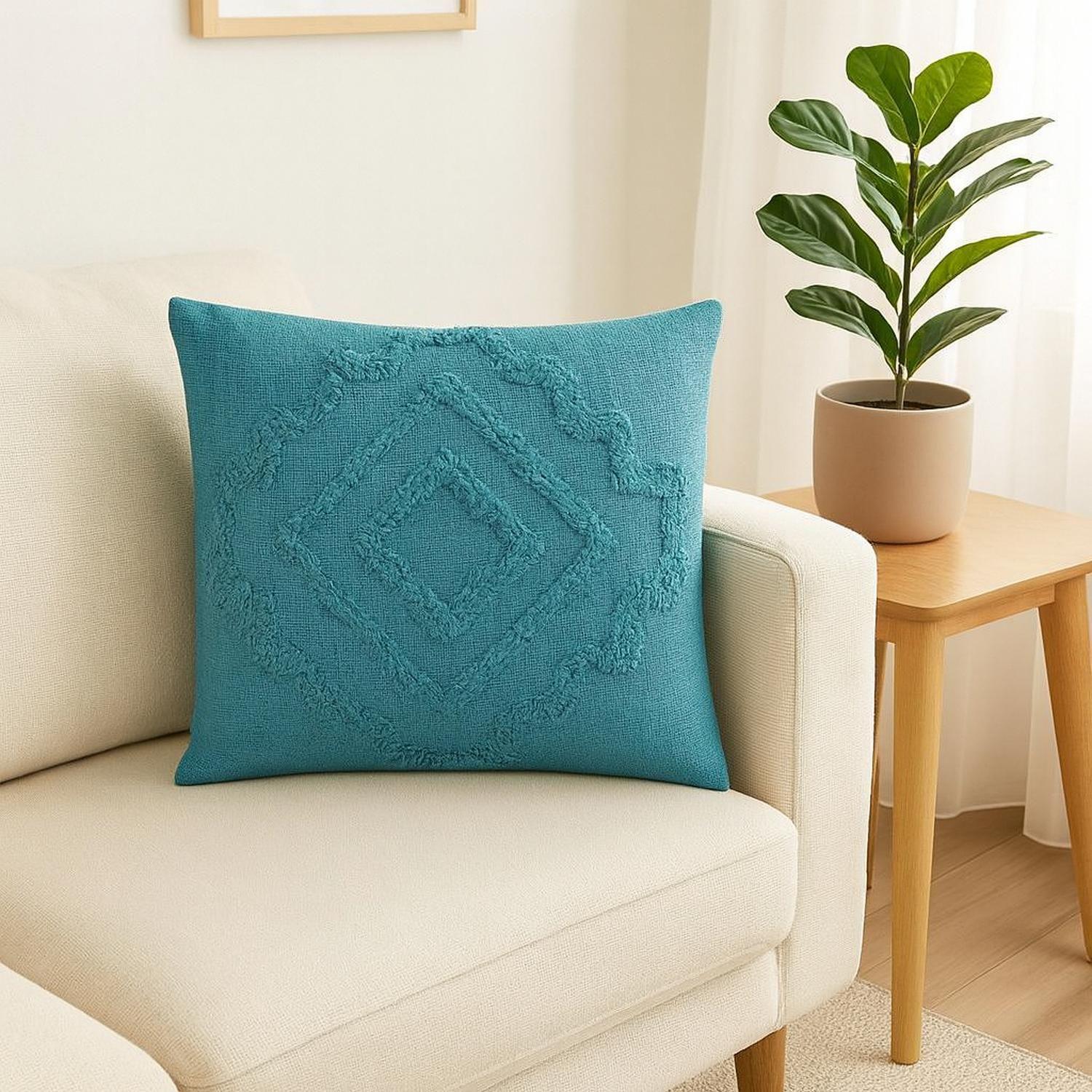 Cojín Decorativo Diseño Inca Algodón y Poliéster Atmosphera  Negro Gris-2