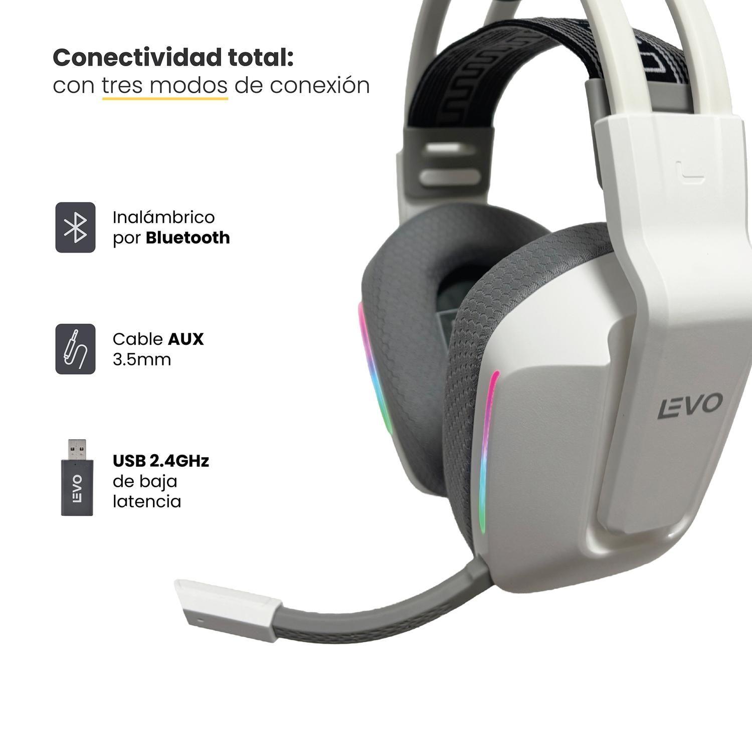 Audífono Gamer Inalámbrico Zenit Elite Bluetooth Rgb Bl Levo-3