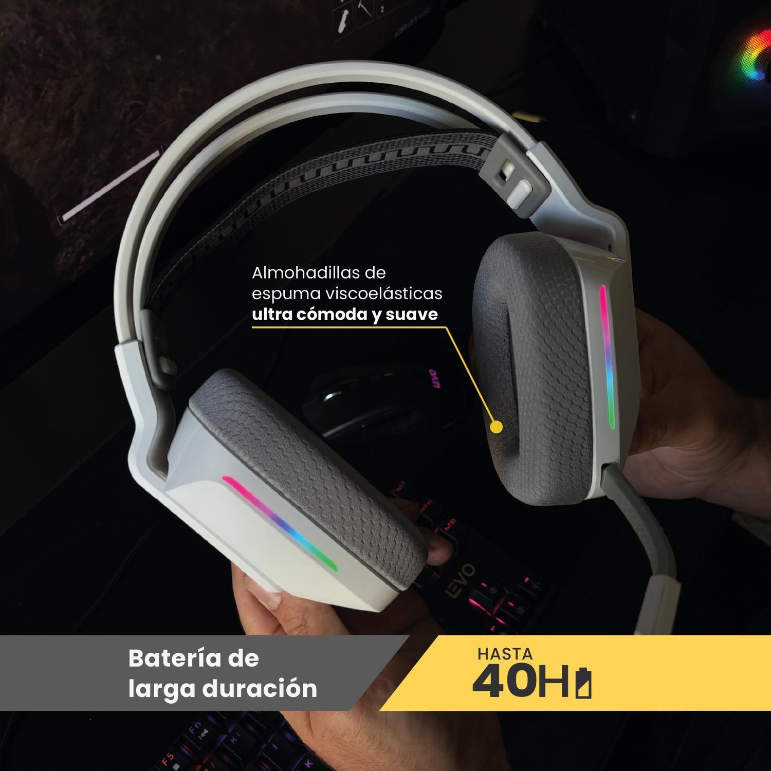 Audífono Gamer Inalámbrico Zenit Elite Bluetooth Rgb Bl Levo-2