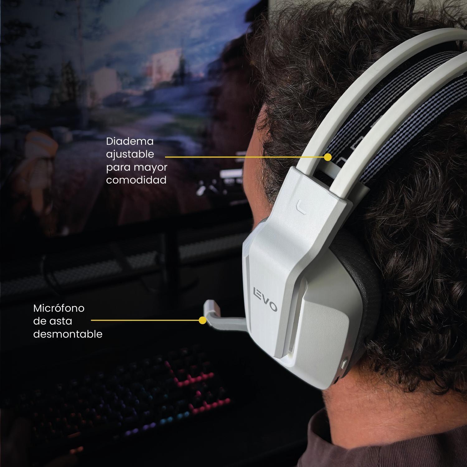 Audífono Gamer Inalámbrico Zenit Elite Bluetooth Rgb Bl Levo-5