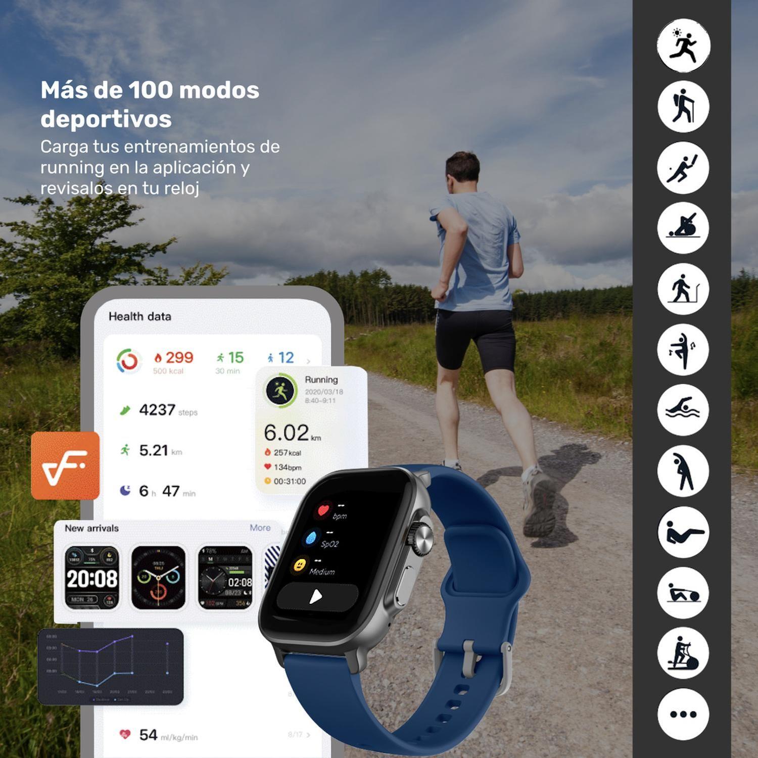 Reloj Smartwatch Lhotse Connect S03 42mm Blue-6