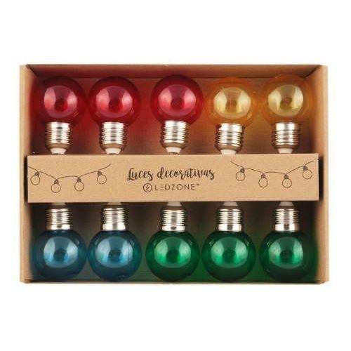 Guirnalda Ledzone Colores Transparente 10 Led Pilas-1