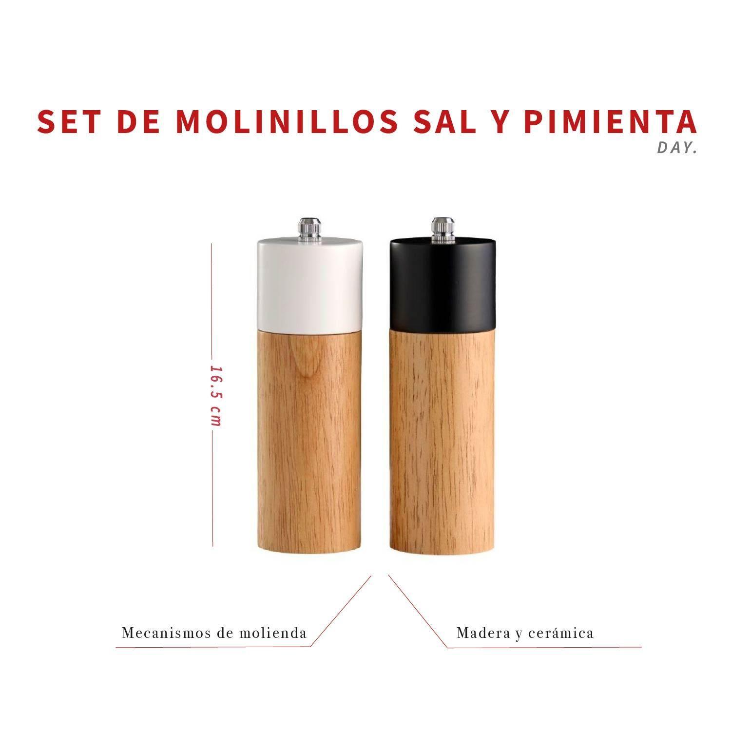 Set de Molinillos de Sal y Pimienta de Madera DAY-4