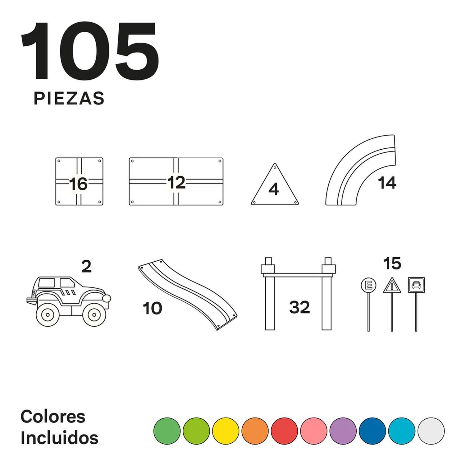 Imanix Pista de Carreras 105 Piezas Magnéticas-4