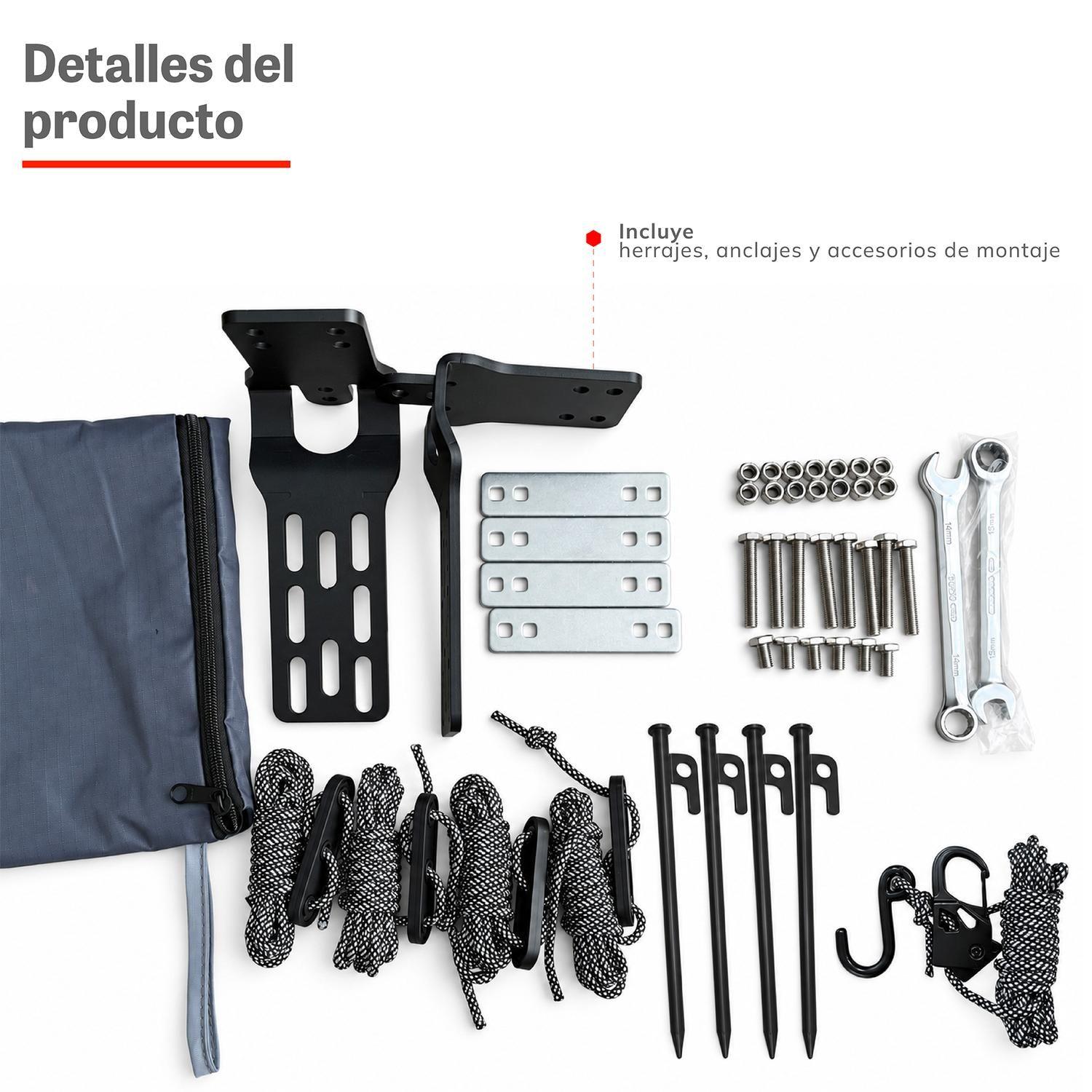 Toldo Camping Lateral Para Auto Techo 270° Xroad-6
