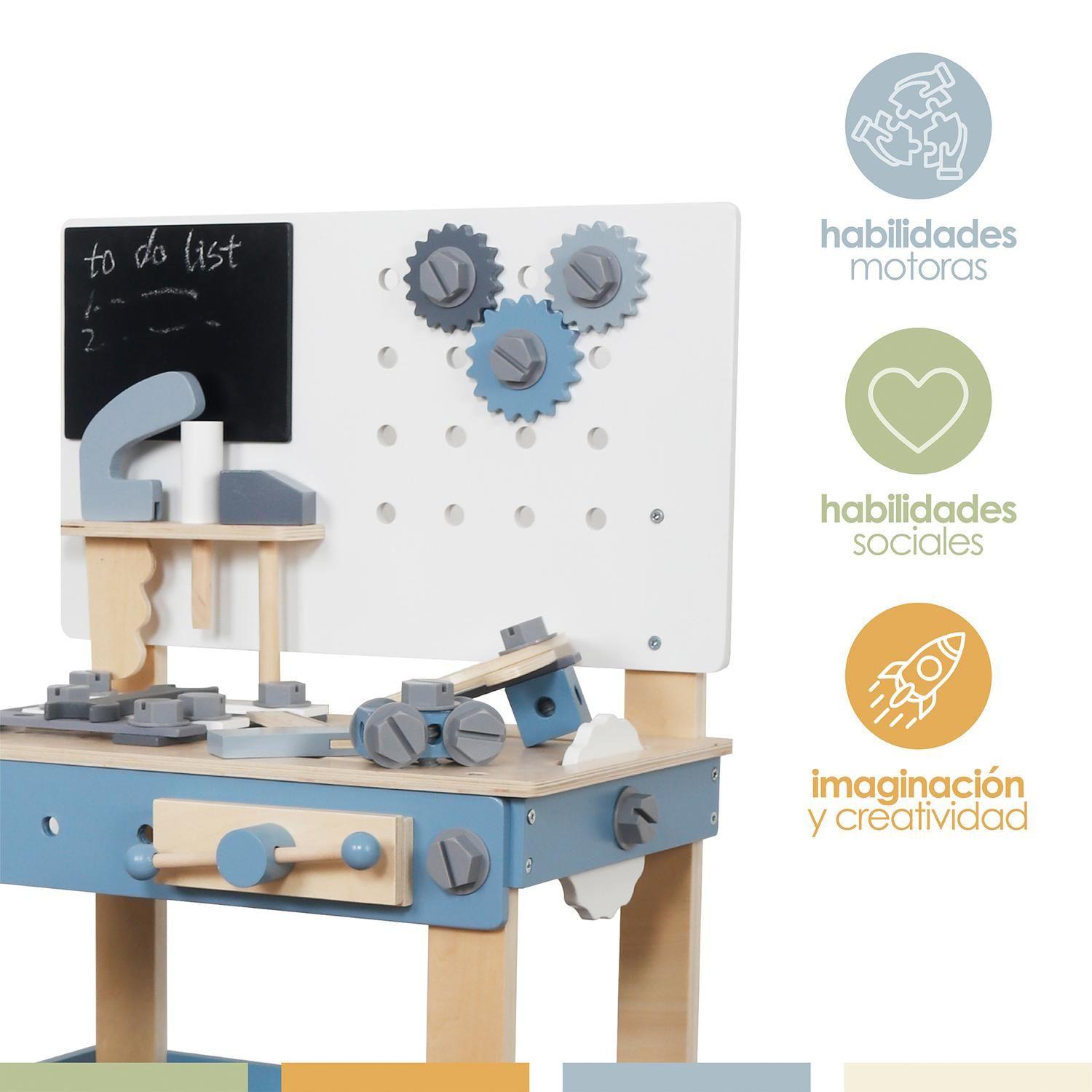 Juego de Construcción Herramientas Madera para Niños Bandú-2